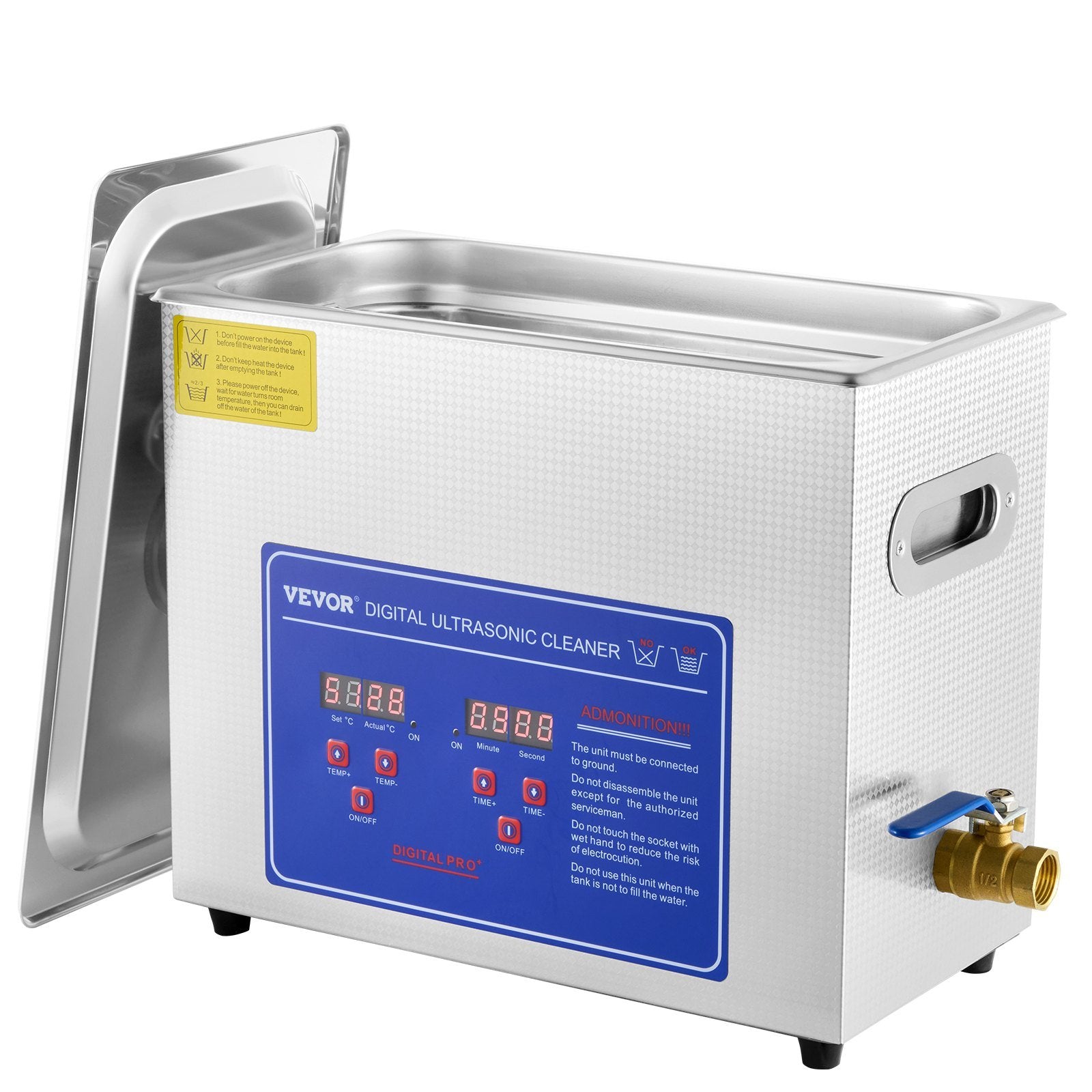 VEVOR Commercial Ultrasonic Cleaner 6L Professional Ultrasonic Cleaner 40kHz with Digital Timer&Heater 110V Excellent Cleaning Machine for Watch Instr