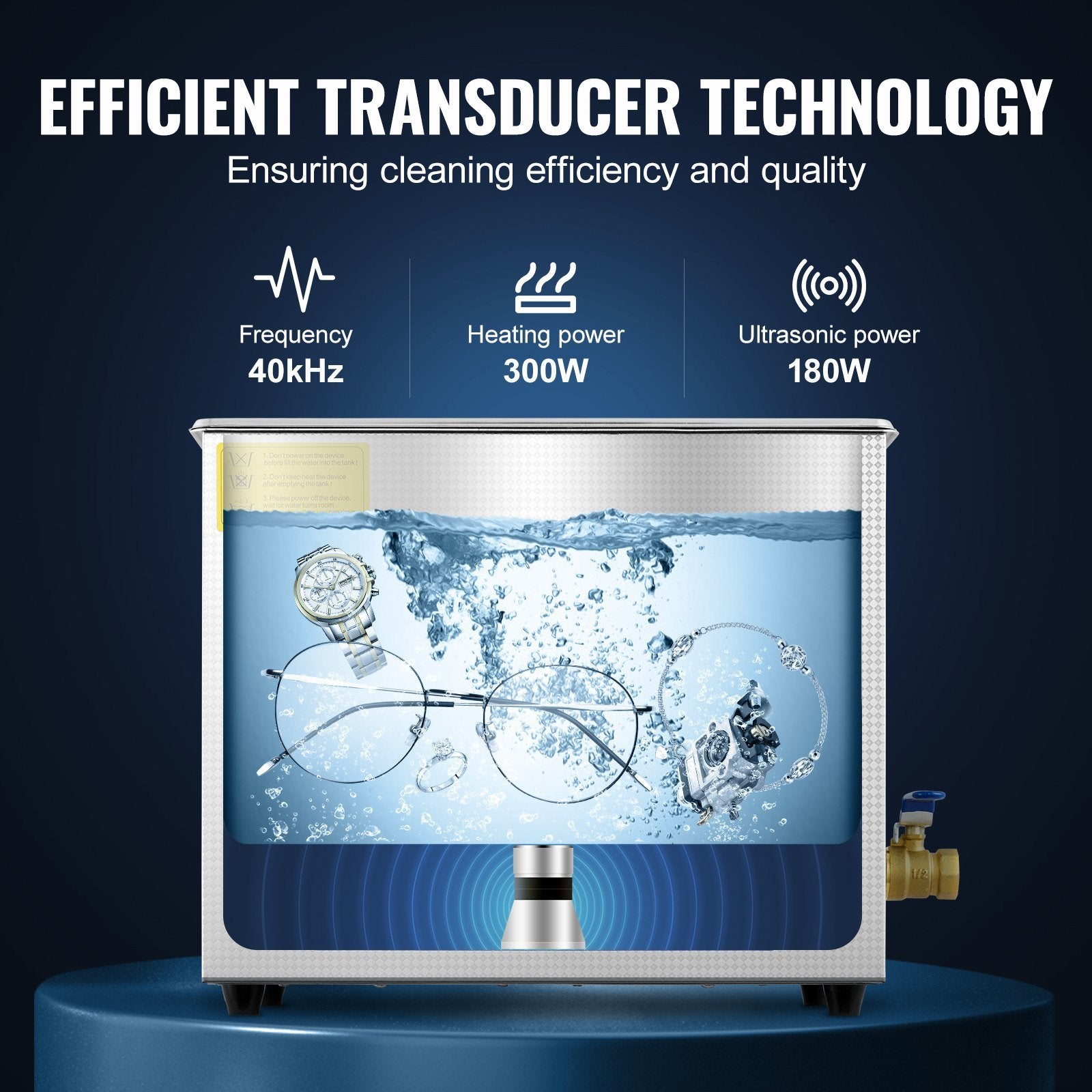 VEVOR Commercial Ultrasonic Cleaner 6L Professional Ultrasonic Cleaner 40kHz with Digital Timer&Heater 110V Excellent Cleaning Machine for Watch Instr