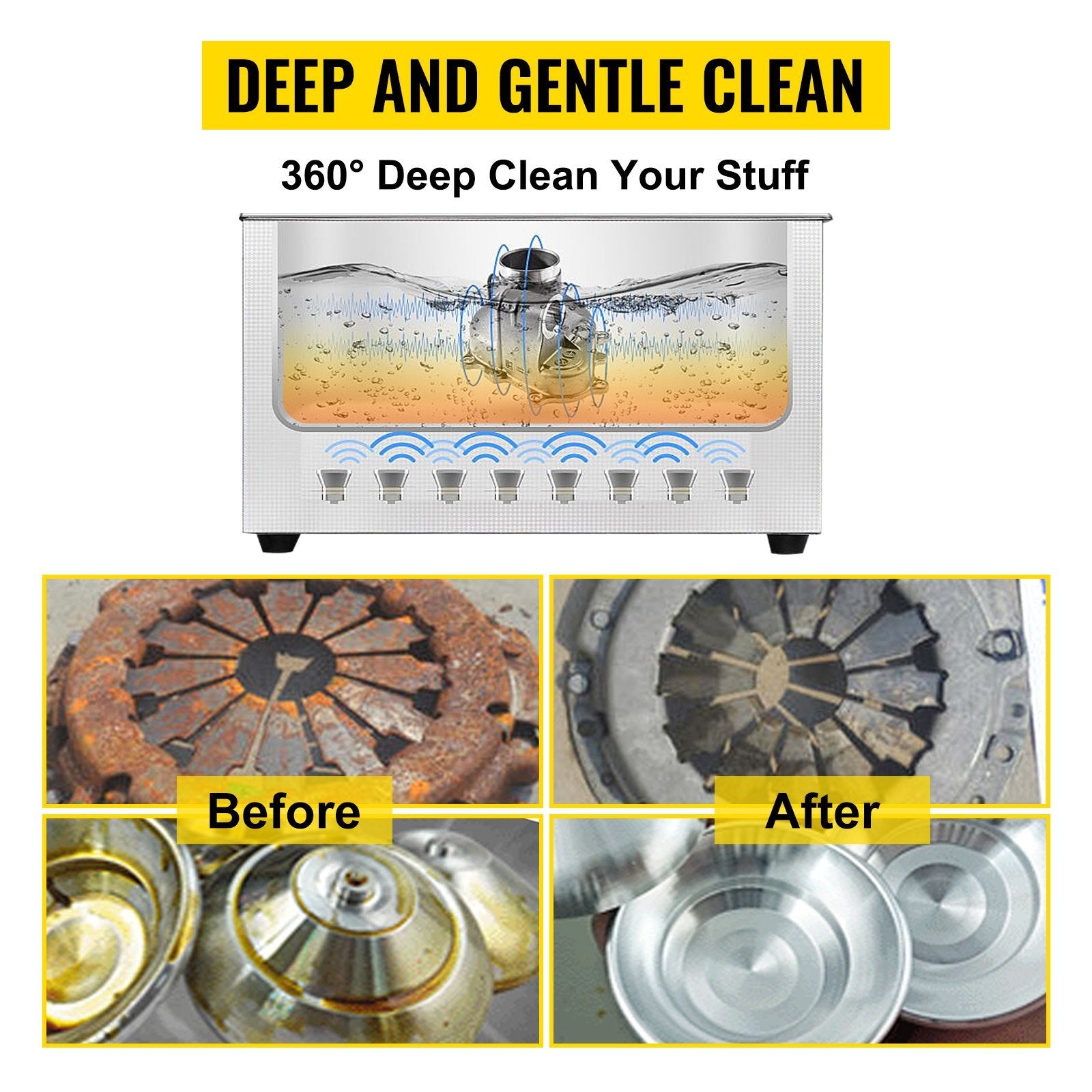 VEVOR 15L Upgraded Ultrasonic Cleaner (600W Heater,360W Ultrasonic) Professional Digital Lab Ultrasonic Parts Cleaner with Heater Timer for Glass Dent
