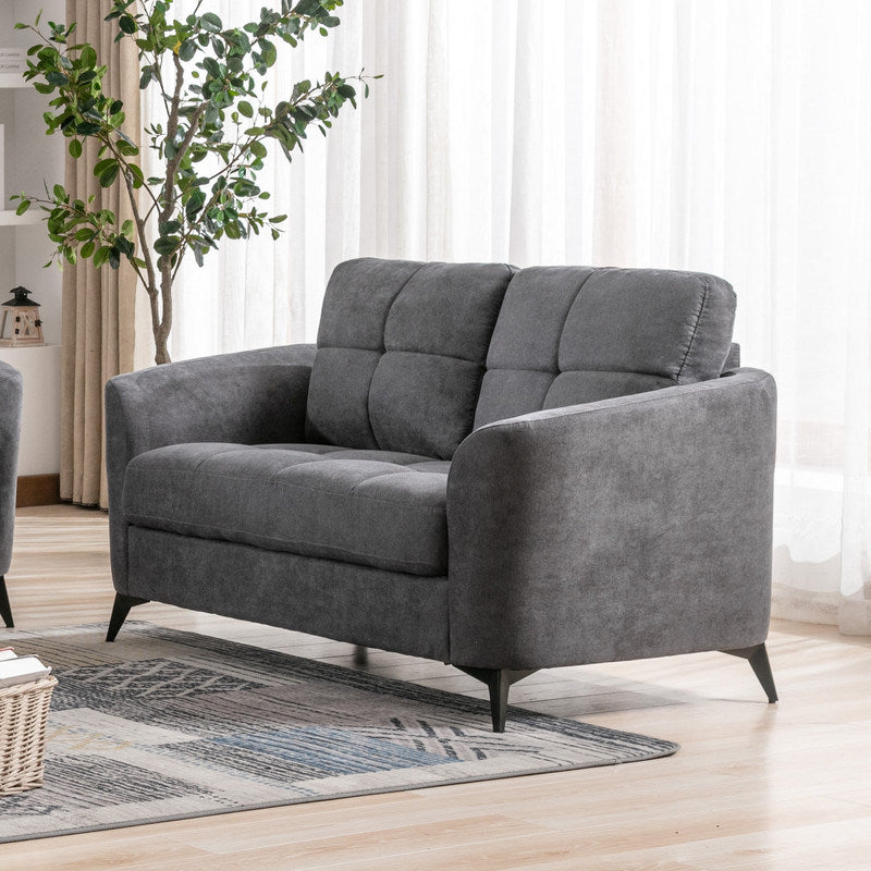 Callie 60" Gray Woven Fabric Loveseat