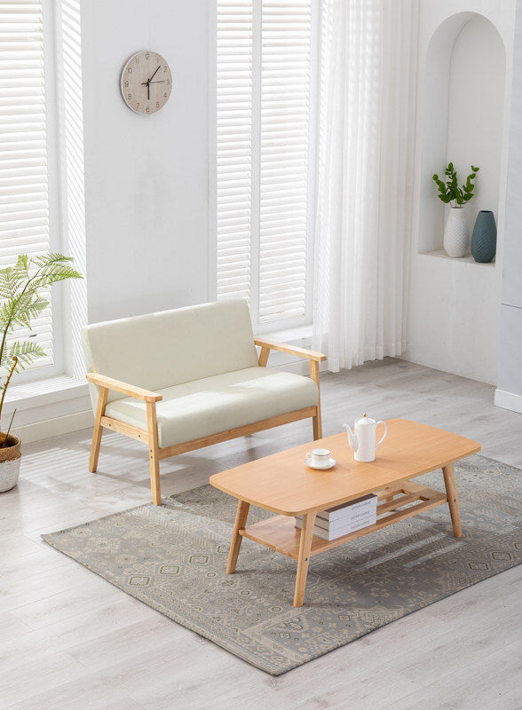 Bahamas Coffee Table and Beige Loveseat Set