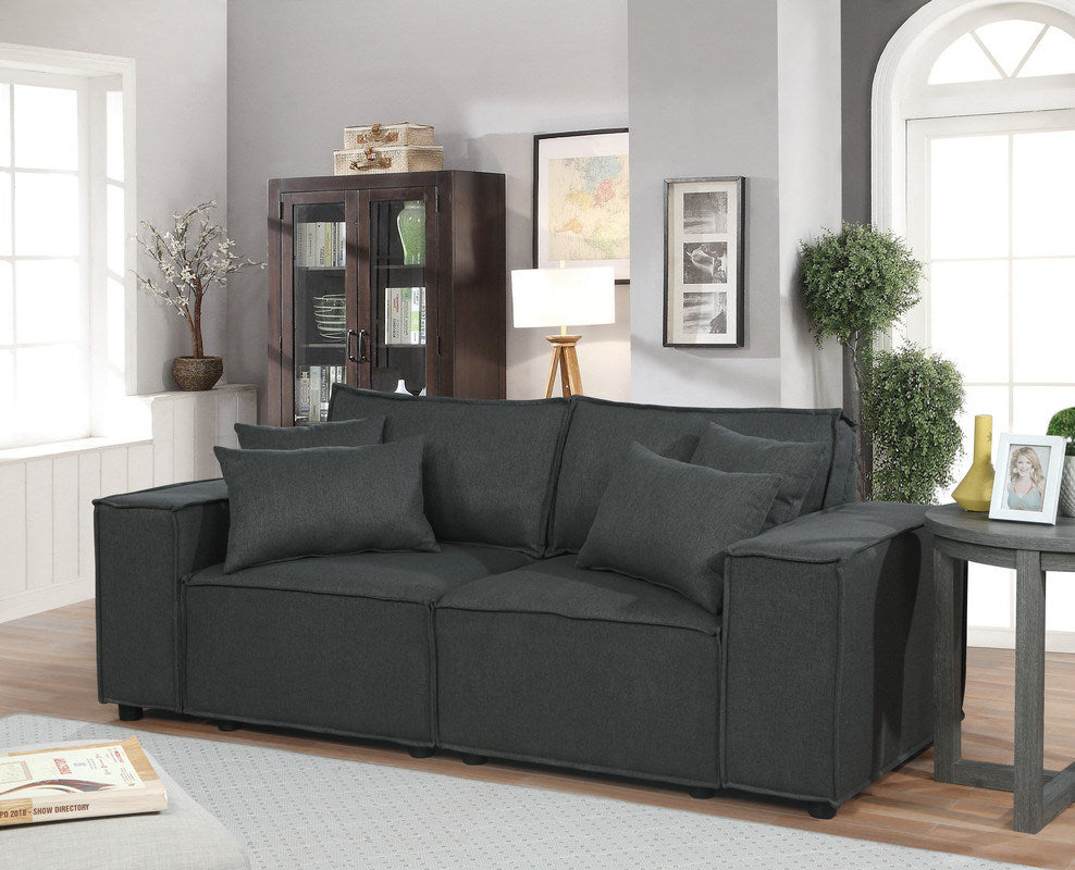 Elson 76" Loveseat in Dark Gray Linen