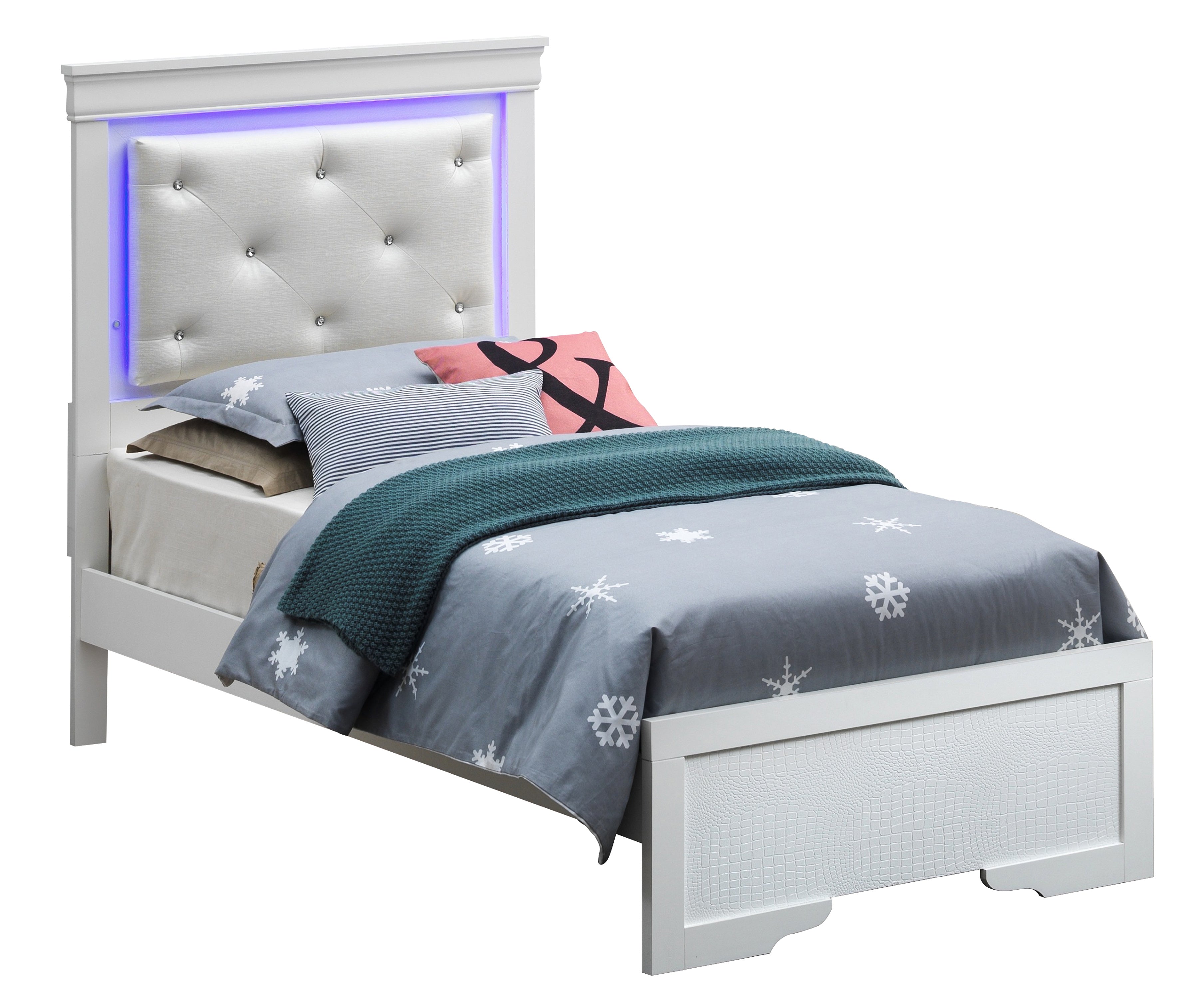 Glory Furniture Lorana G6590C-TB3 Twin Bed , Silver Champagne