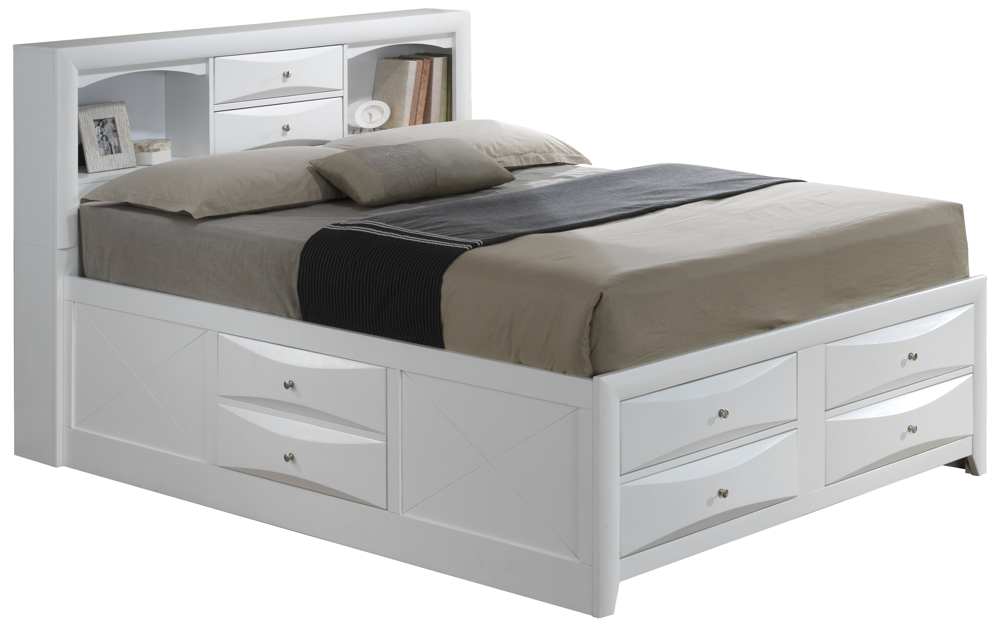 Glory Furniture Marilla G1570G-QSB3 Queen Storage Bed , White