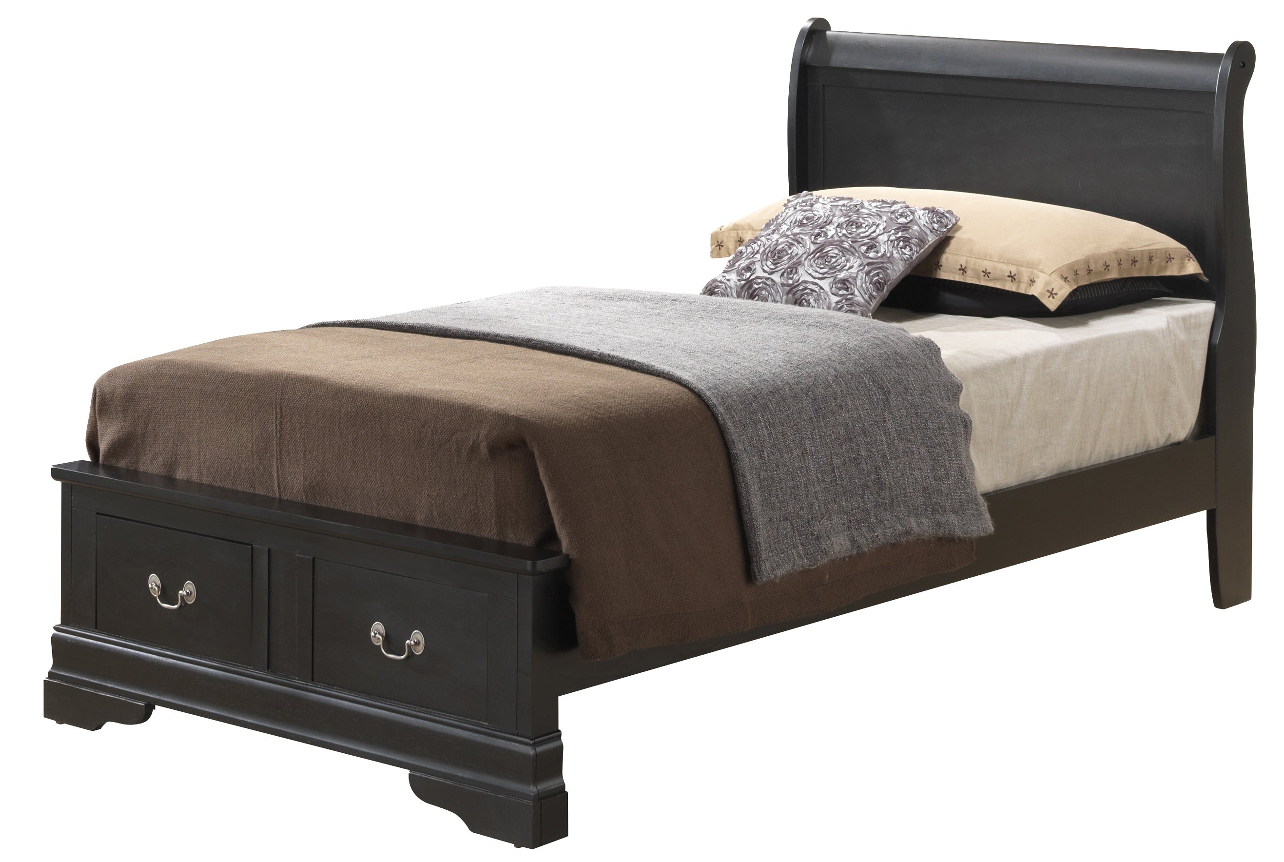 Glory Furniture Louis Phillipe G3150D-TSB2 Twin Storage Bed , Black