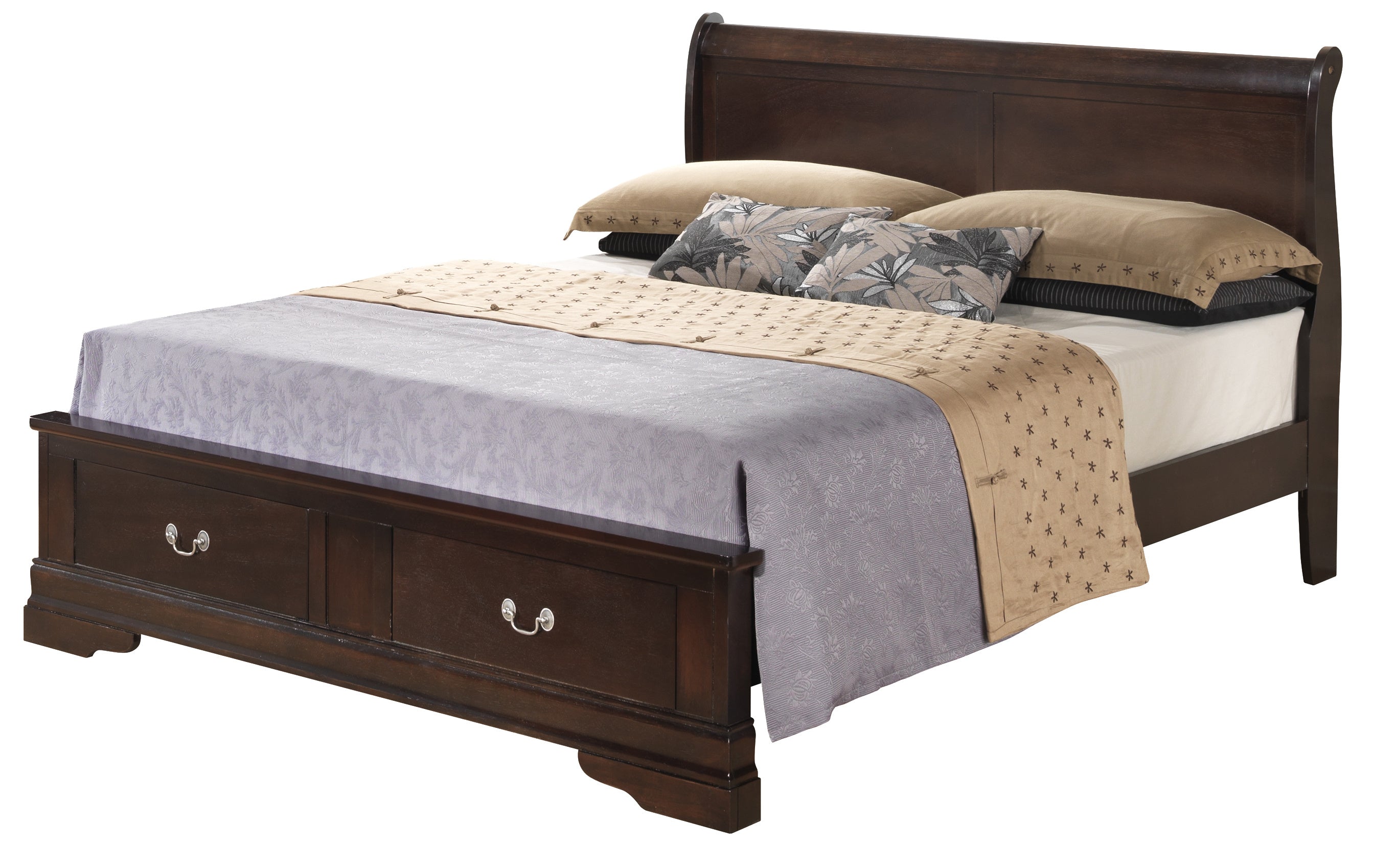 Glory Furniture Louis Phillipe G3125D-KSB2 King Storage Bed , Cappuccino