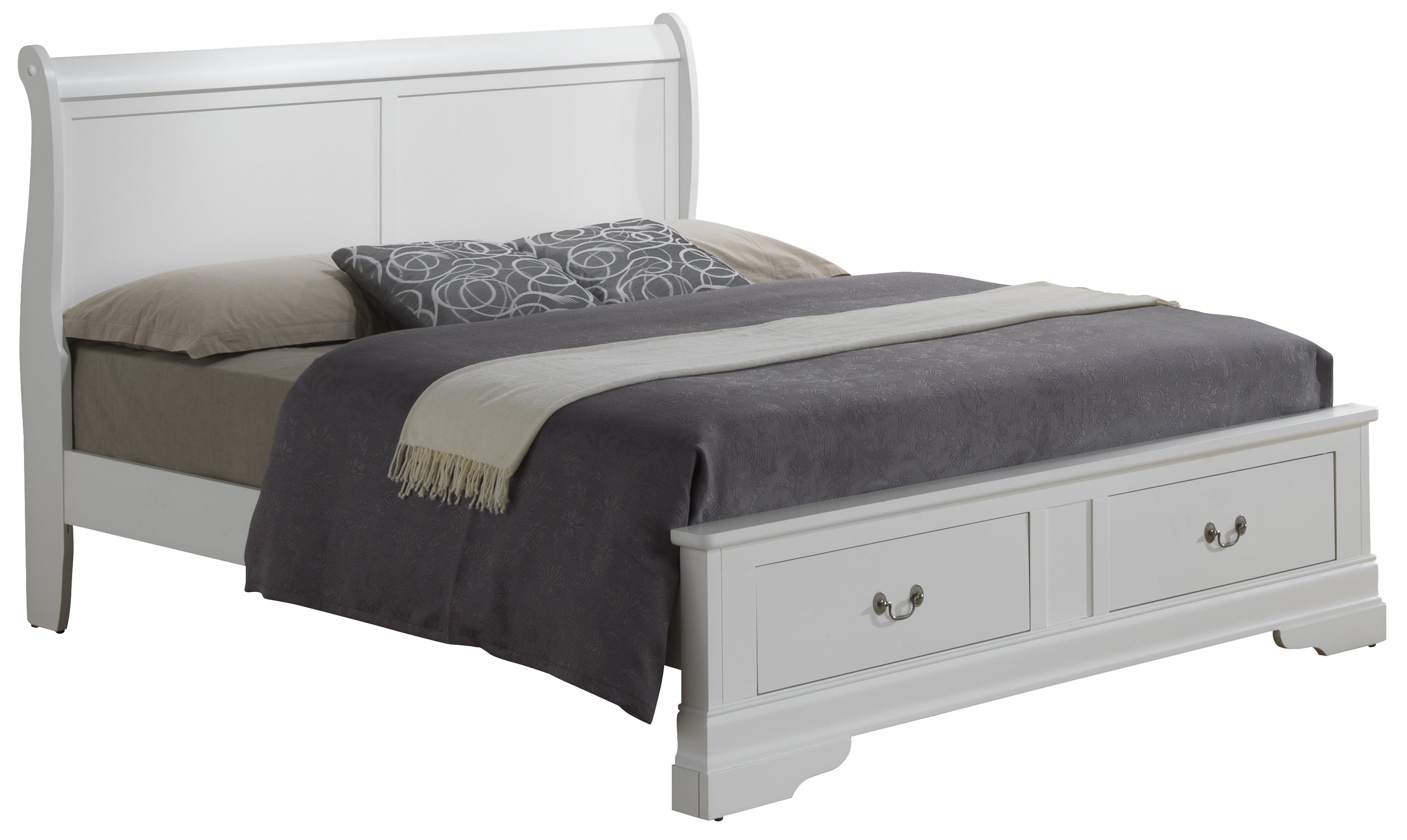 Glory Furniture Louis Phillipe G3190D-QSB2 Queen Storage Bed , White