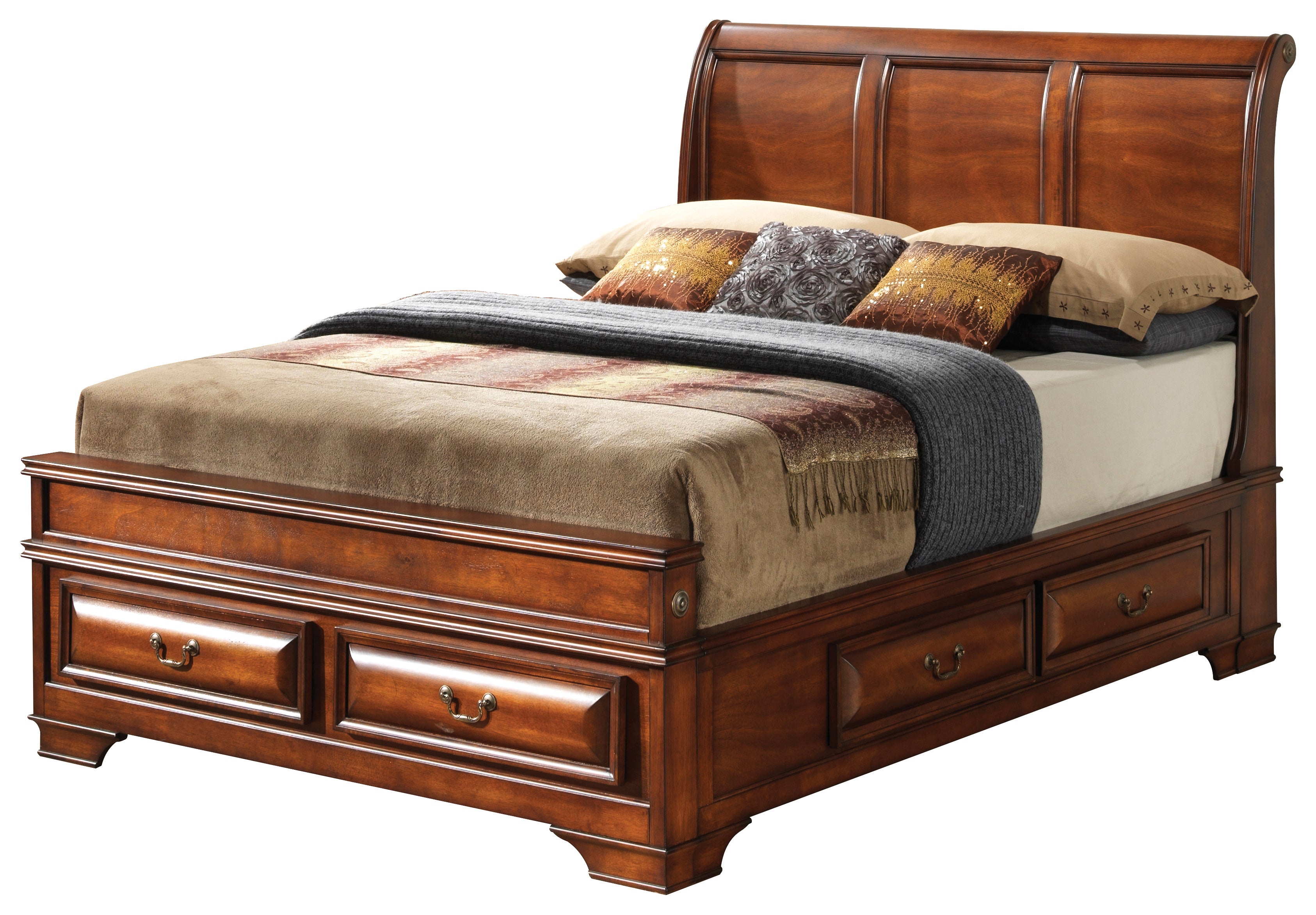 Glory Furniture LaVita G8850A-QB Queen Storage Bed , Oak