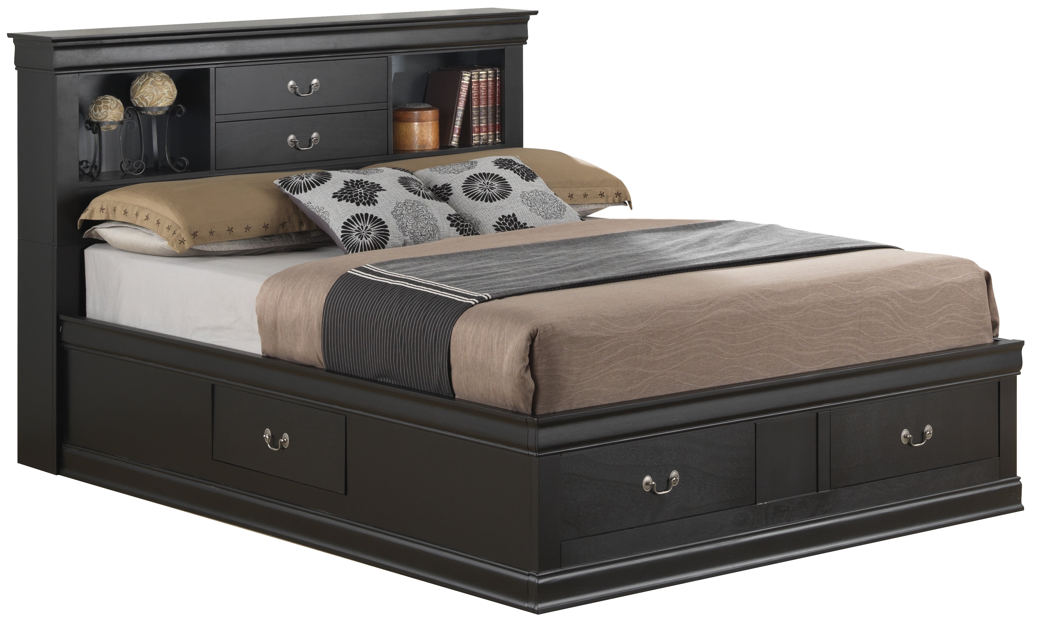 Glory Furniture Louis Phillipe G3150B-FSB Full Storage bed , Black