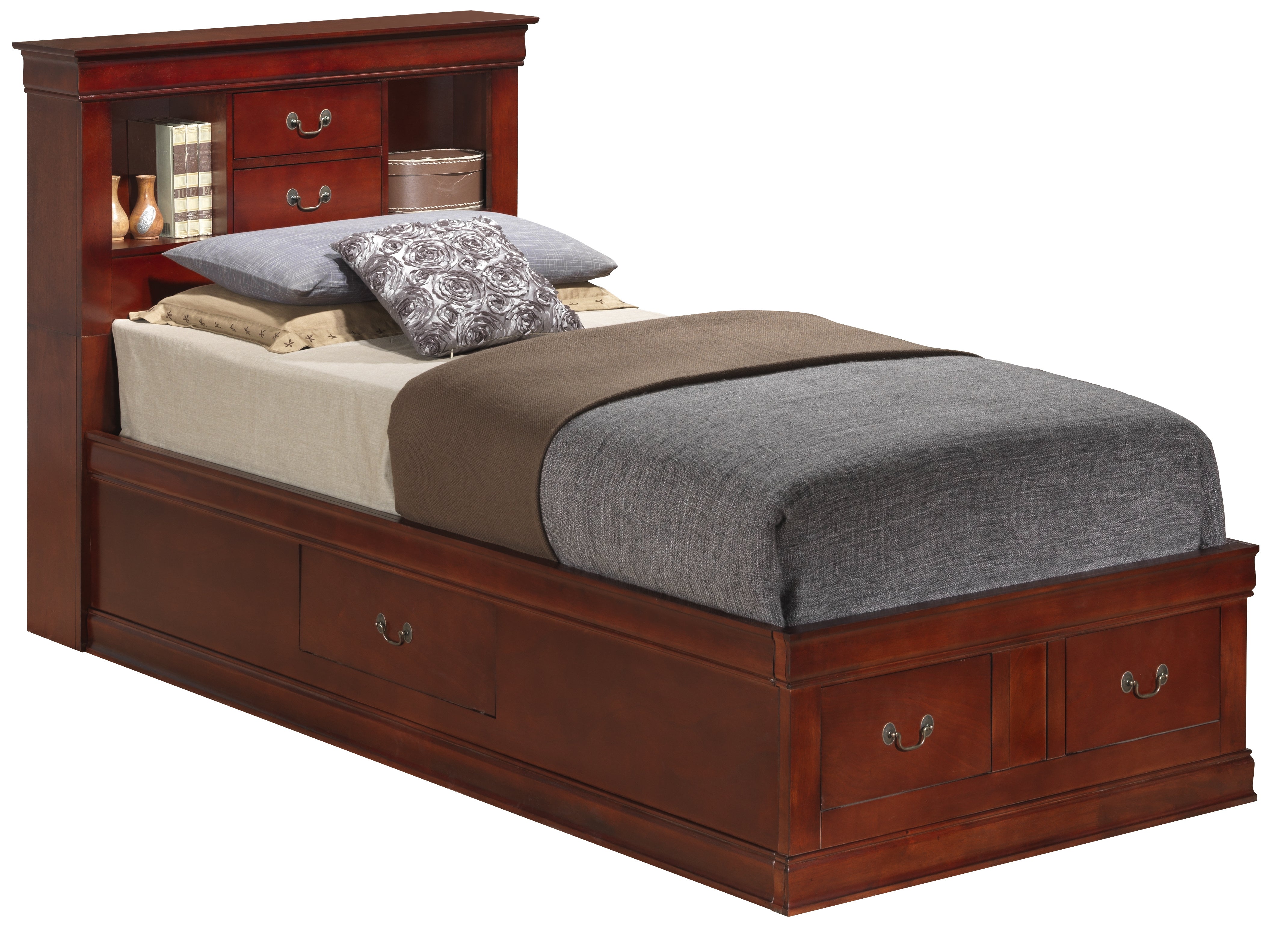 Glory Furniture Louis Phillipe G3100B-TSB Twin Storage Bed , Cherry