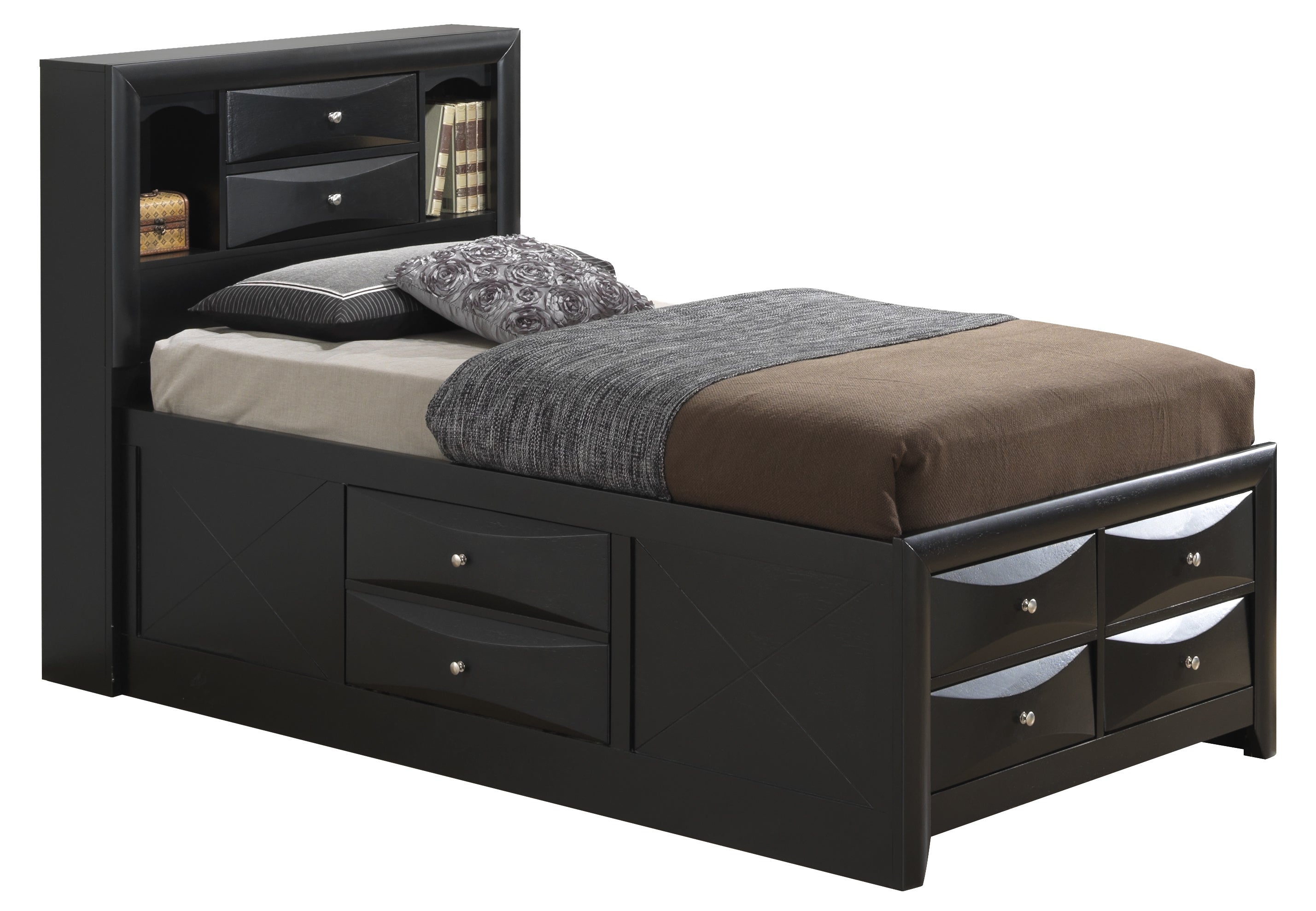 Glory Furniture Marilla G1500G-TSB3 Twin Storage Bed , Black