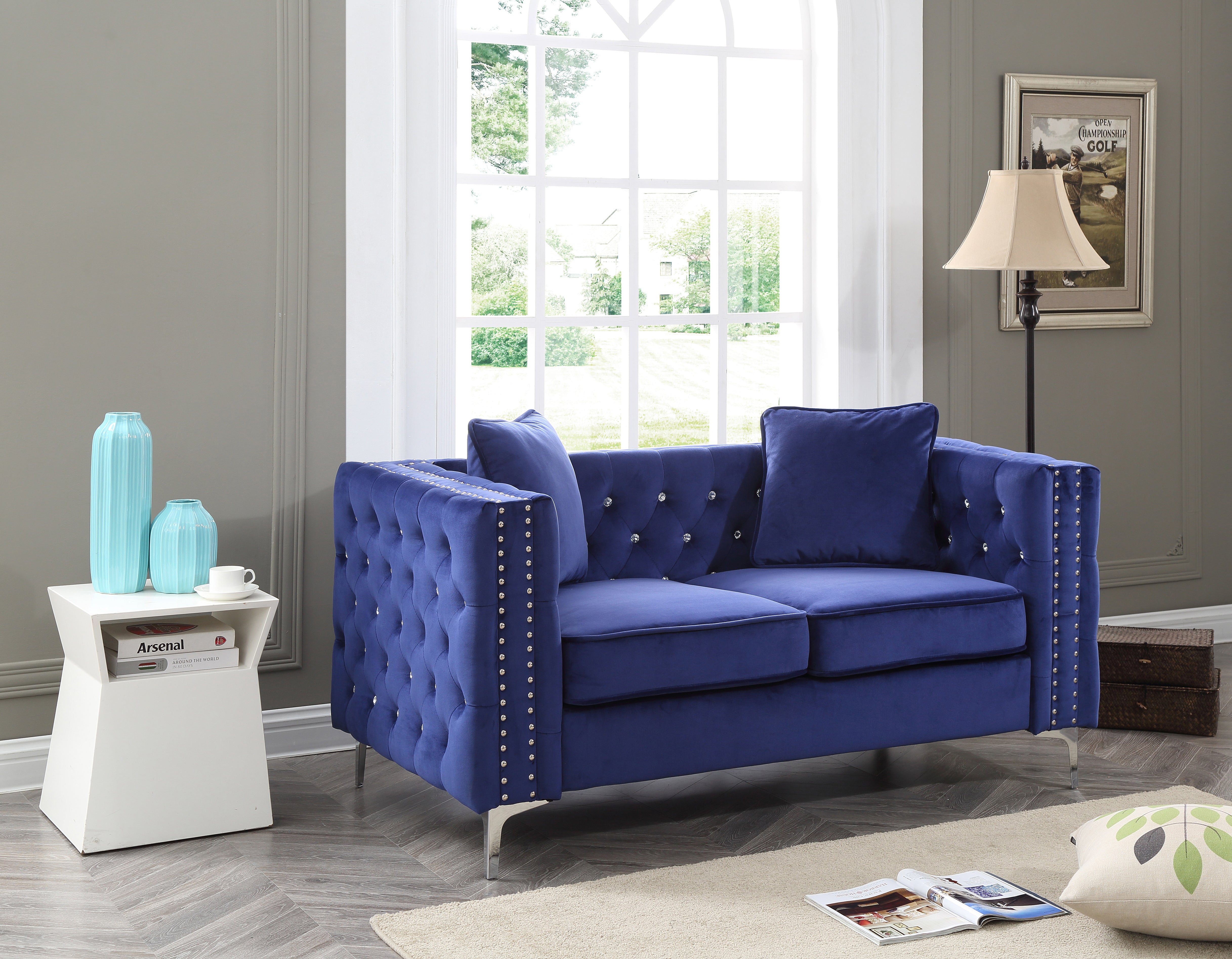 Glory Furniture Paige G829A-L Loveseat , BLUE