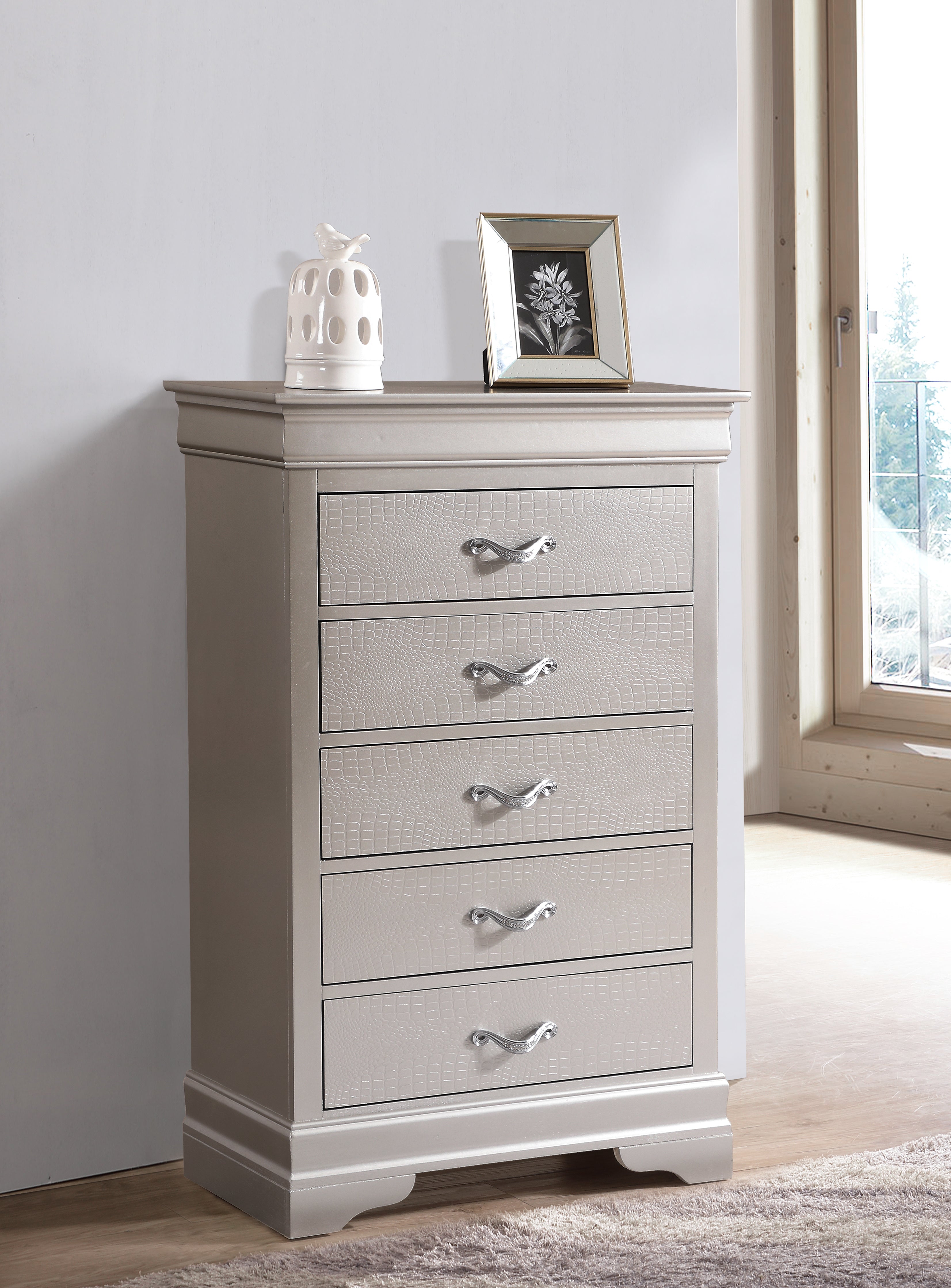 Glory Furniture Lorana G6500-CH Chest , Silver Champagne