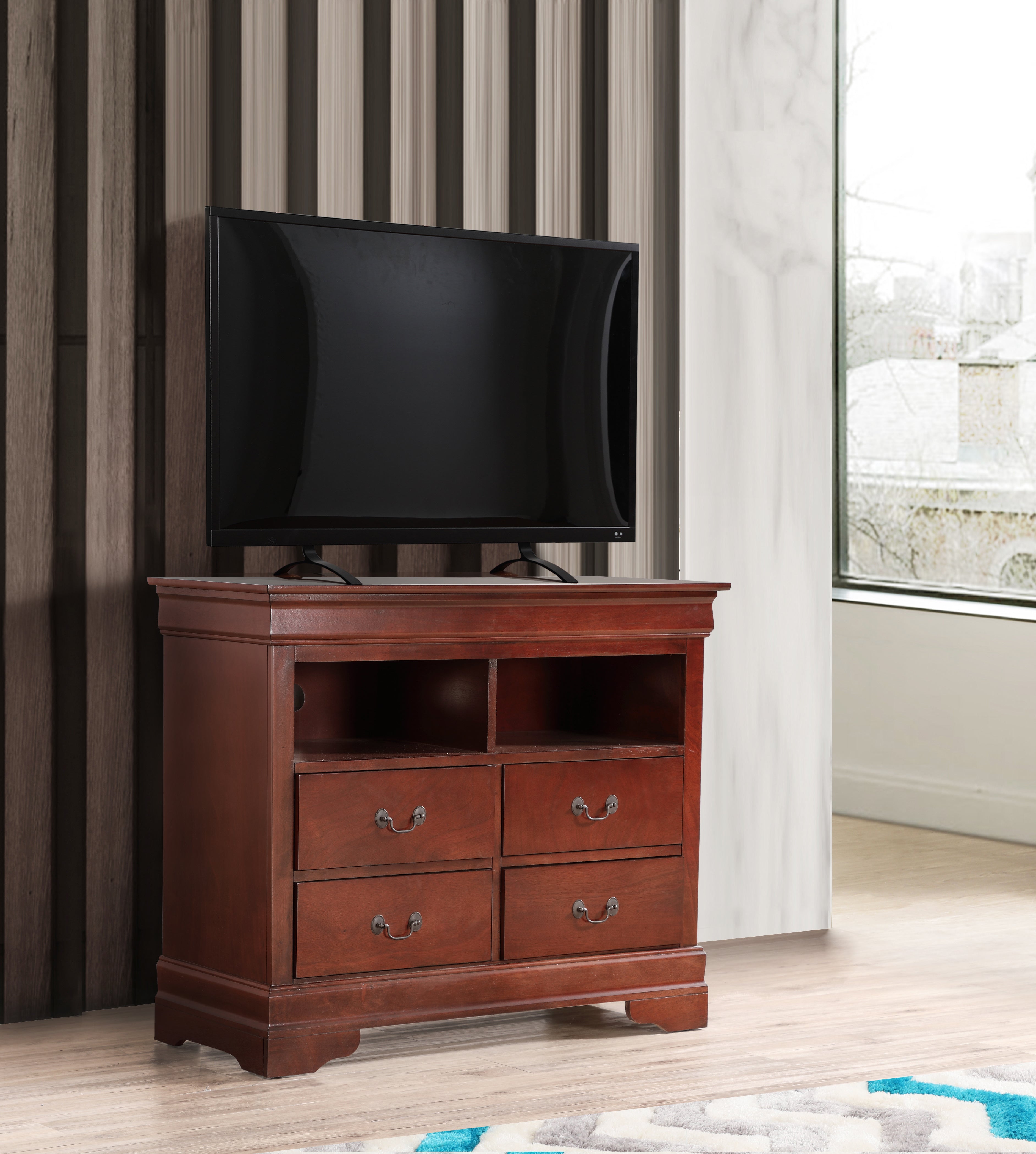 Glory Furniture Louis Phillipe G3100-TV Media Chest , Cherry