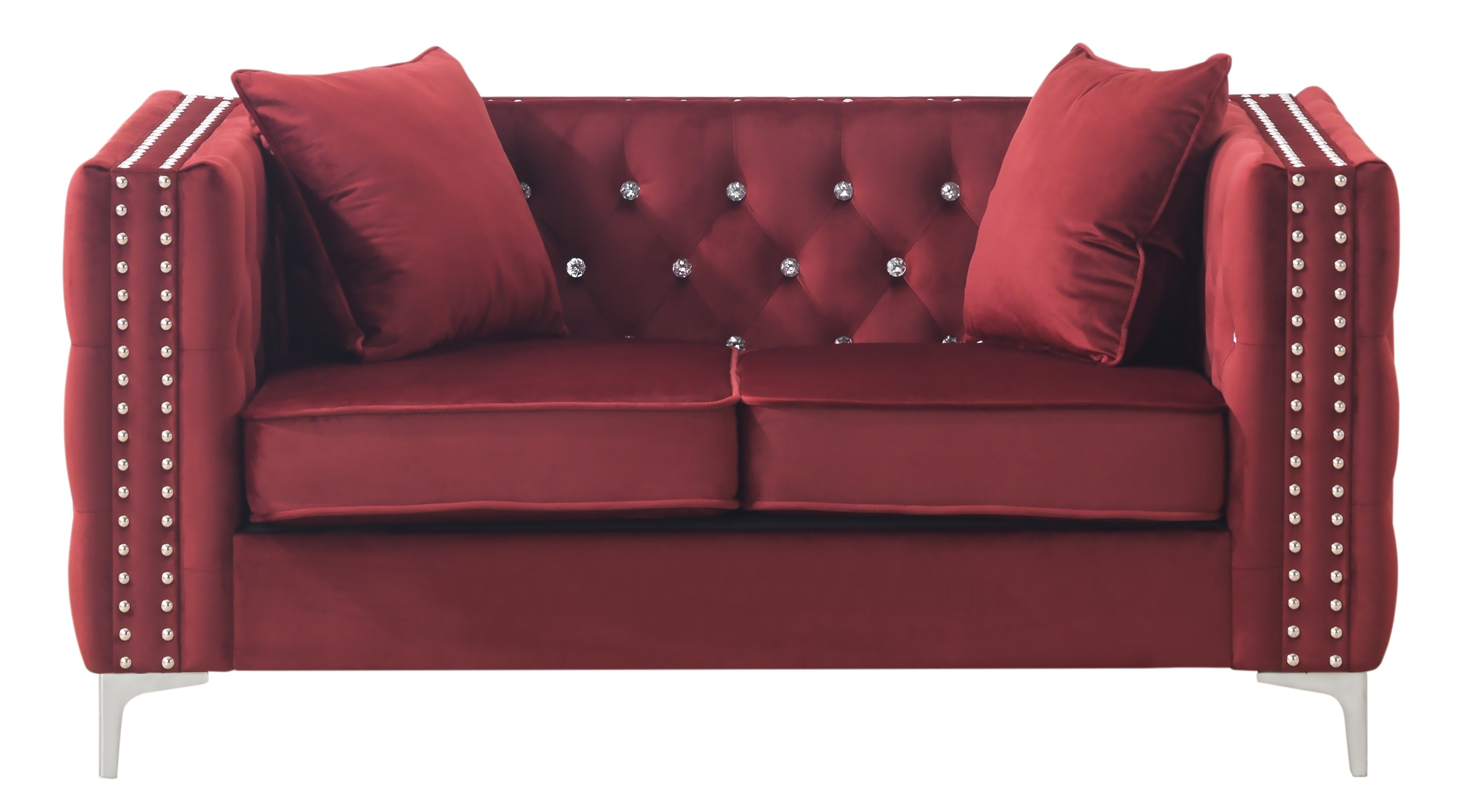 Glory Furniture Paige G826A-L Loveseat , BURGUNDY