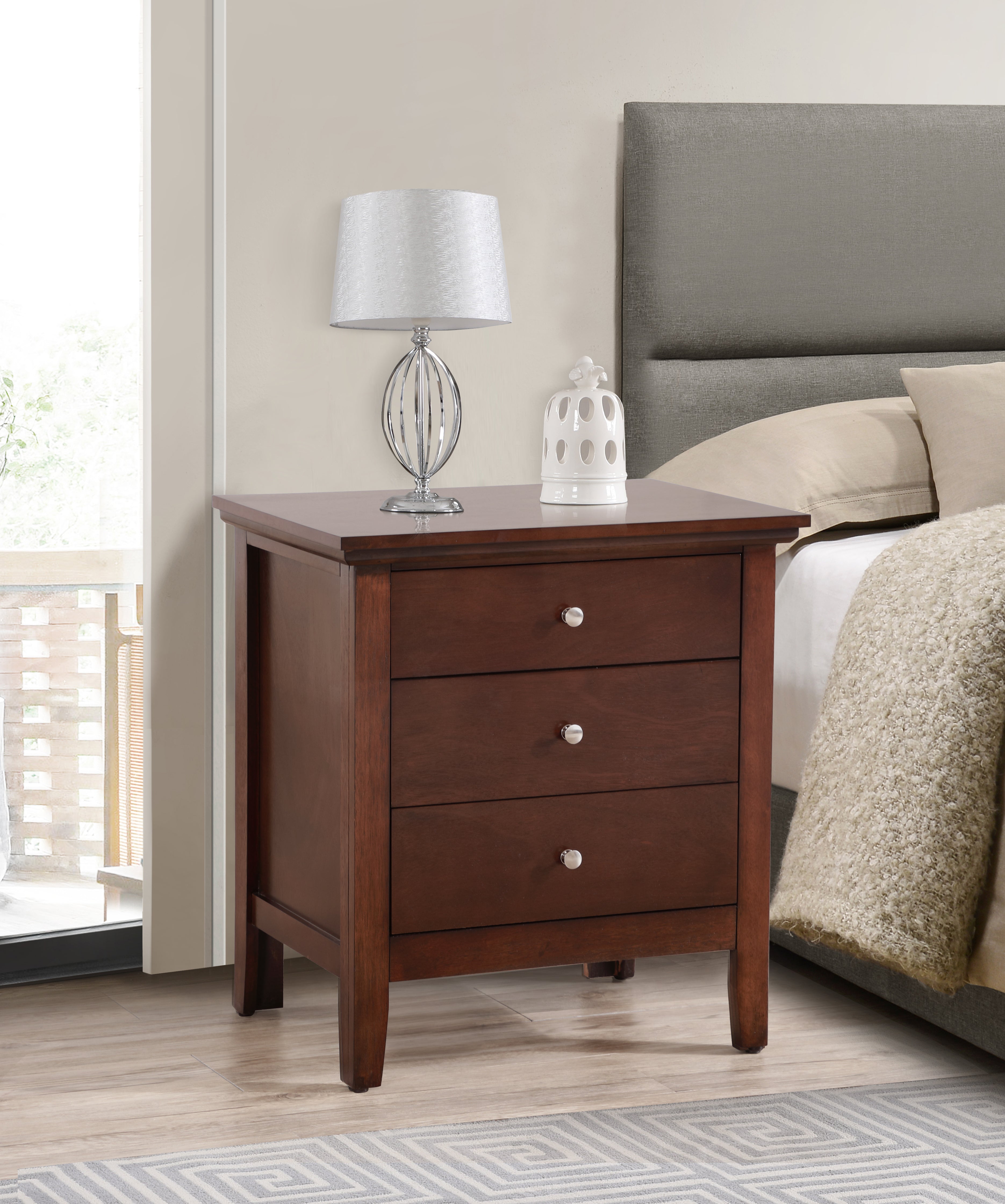 Glory Furniture Hammond G5425-N 3 Drawer Nightstand , Cappuccino