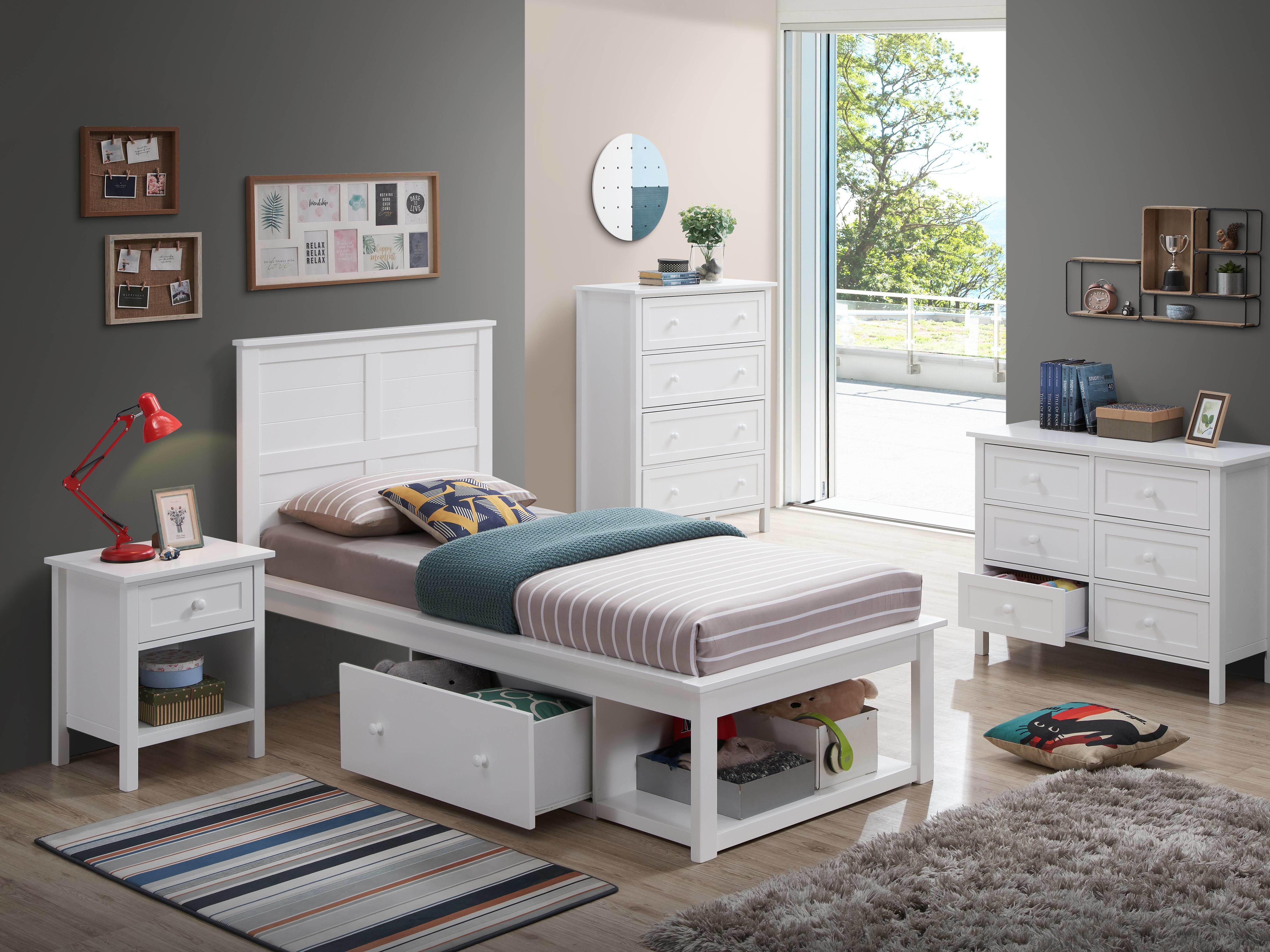 ACME Lolanda TWIN BED White Finish BD00649T