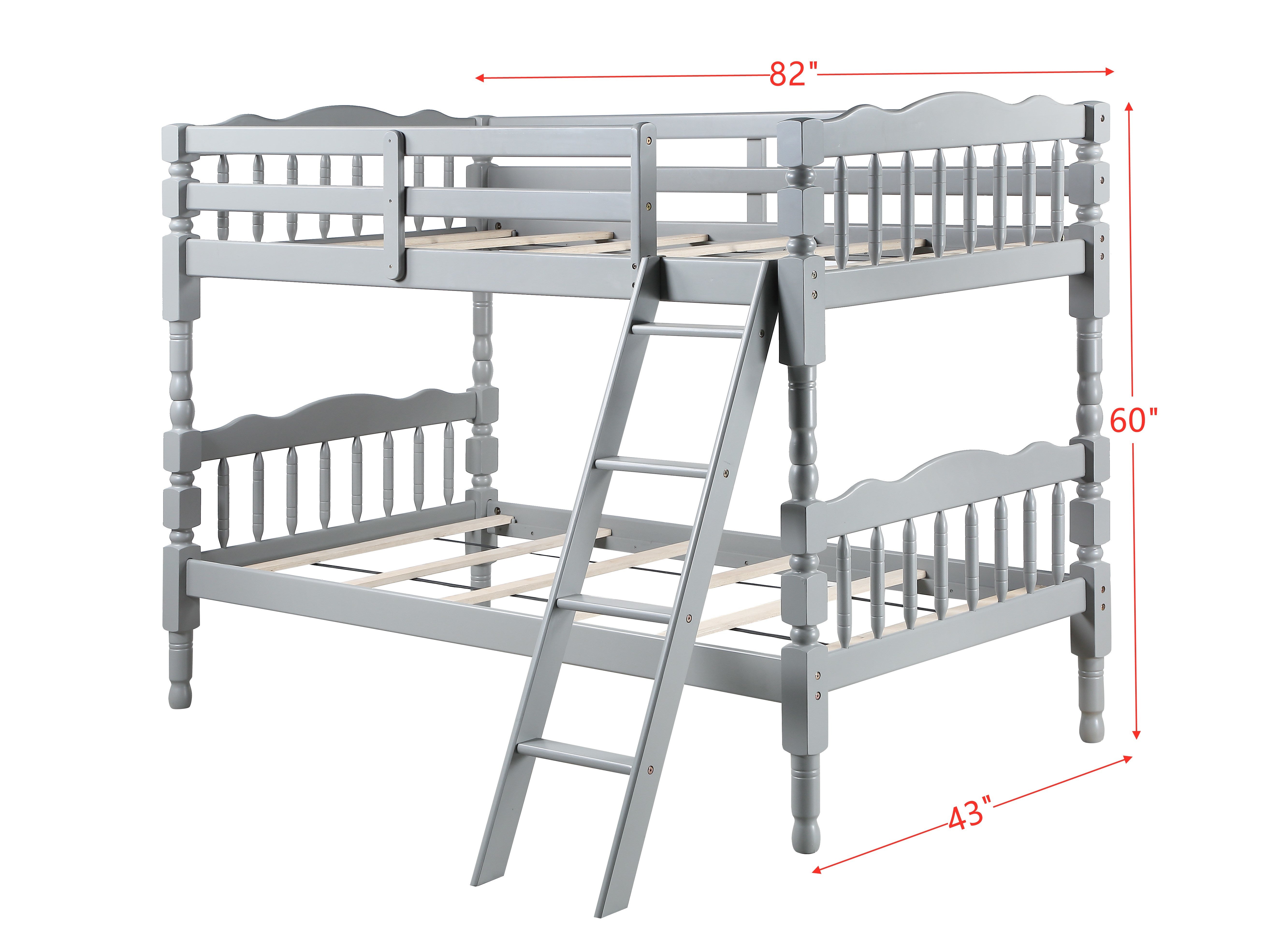 ACME Homestead Twin/Twin Bunk Bed in Gray Finish BD00864