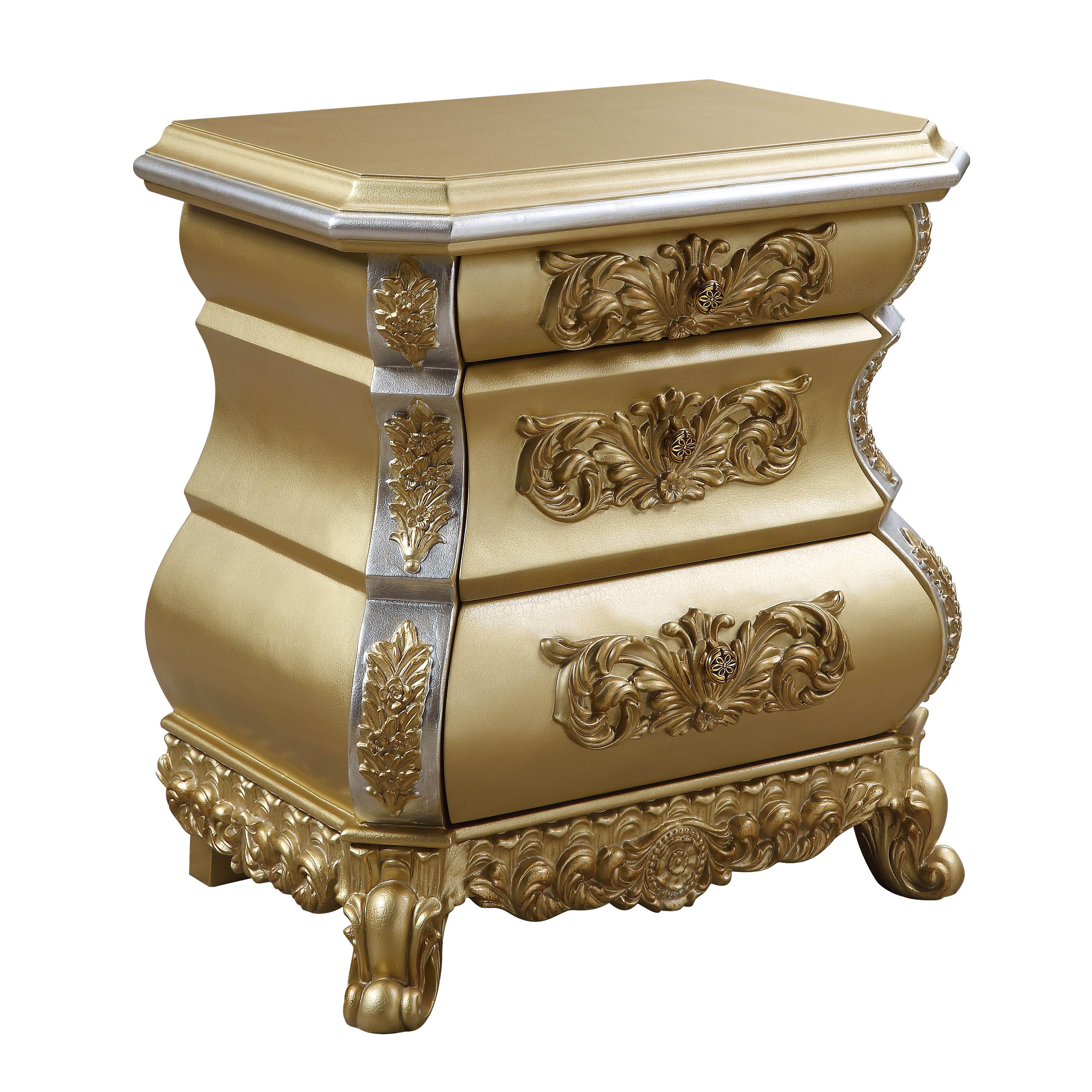 ACME Seville Nightstand, Gold Finish BD00452