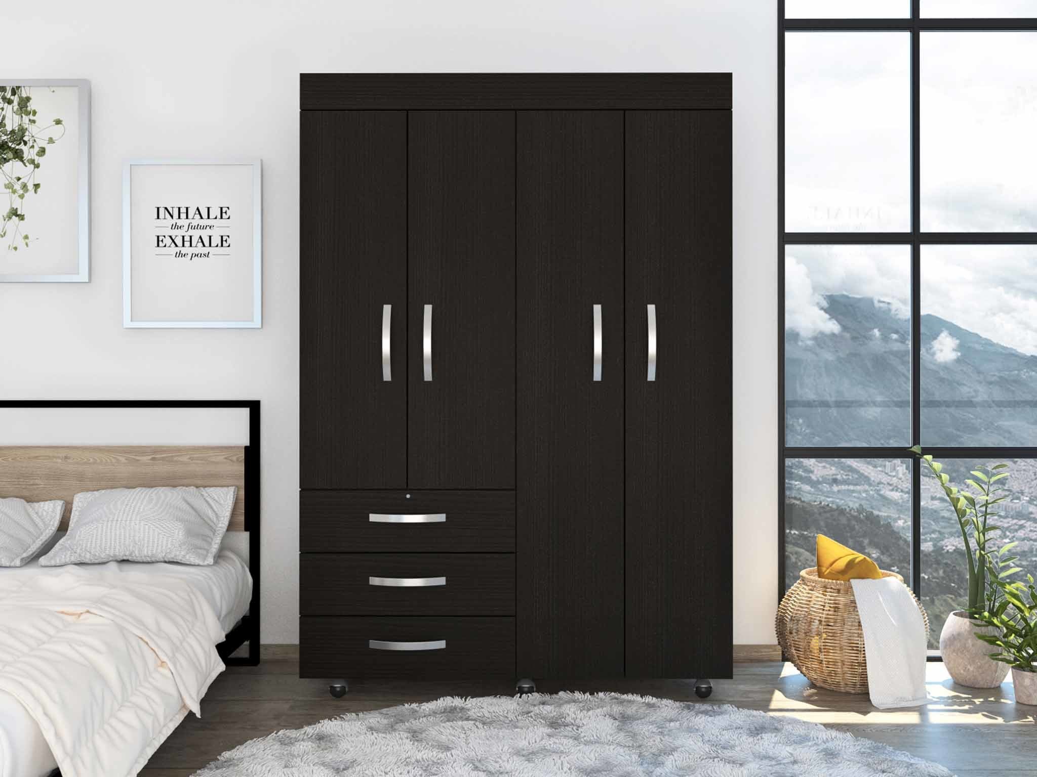 Isla Vista 3-Drawer Armoire Black Wengue