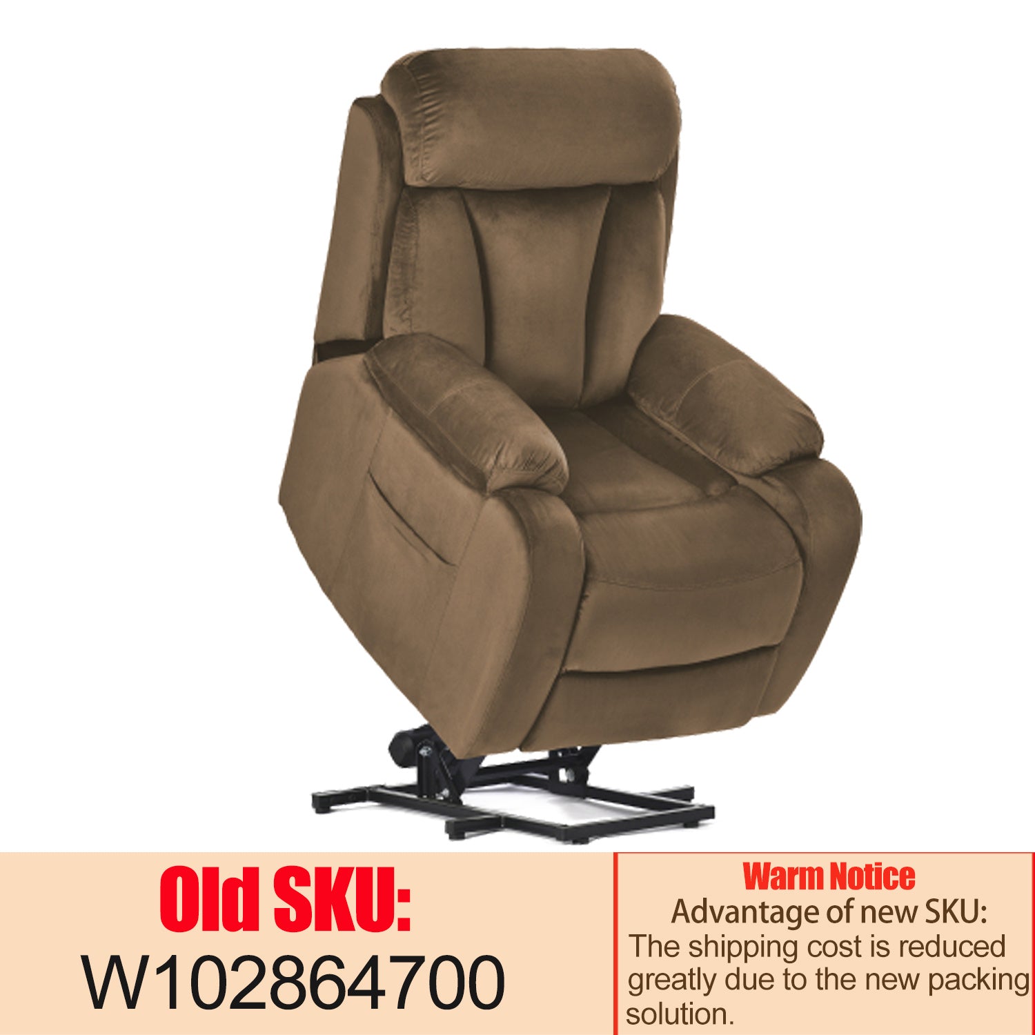 Lift Chair Recliner for Elderly Power Remote Control Recliner Sofa Relax Soft Chair Anti-skid Australia Cashmere Fabric Furniture Living Room(Brown)