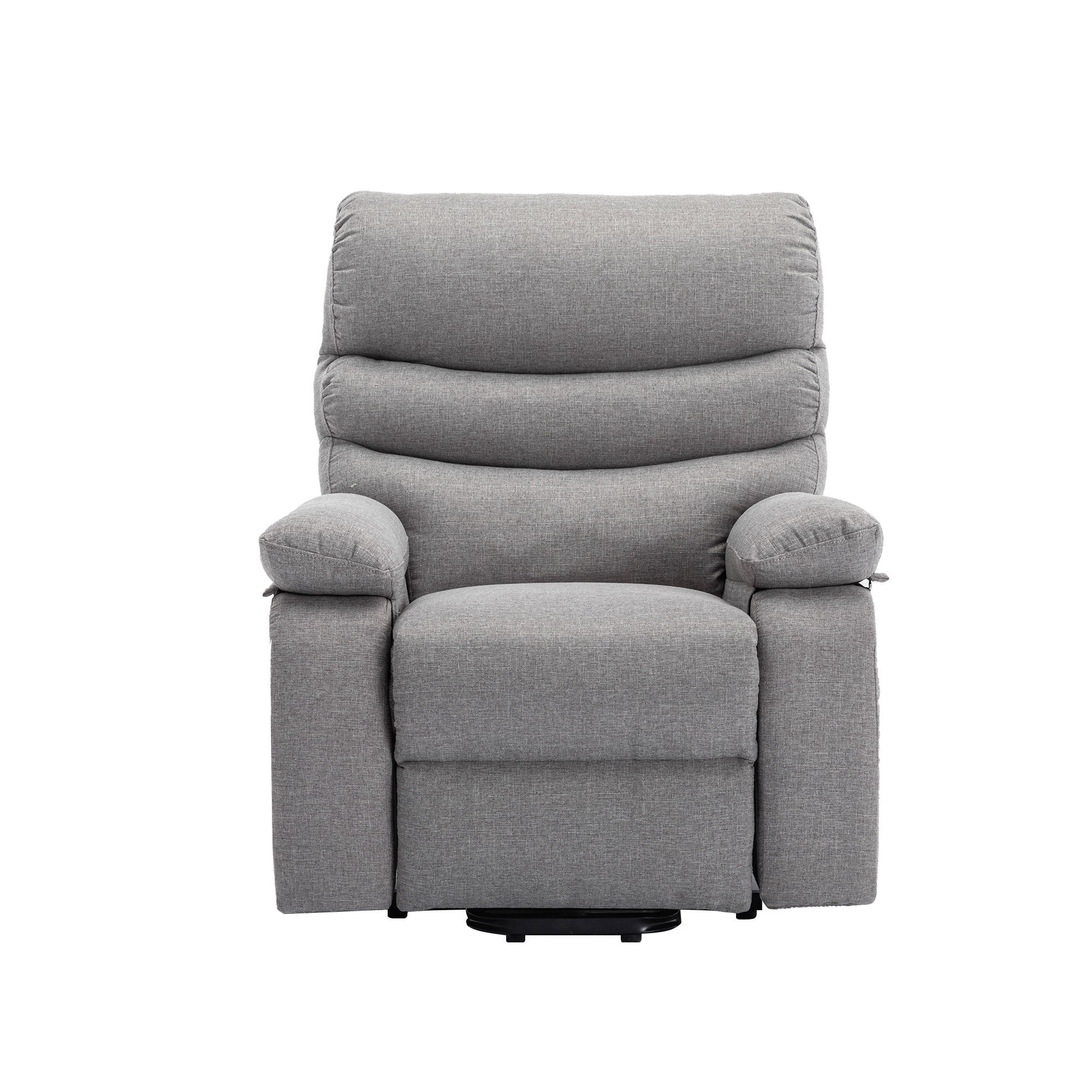 Power Lift Recliner Chair, cotton linen gray elderly chair with lifting, lying flat, heating, vibration massage, USB charging, remote control control