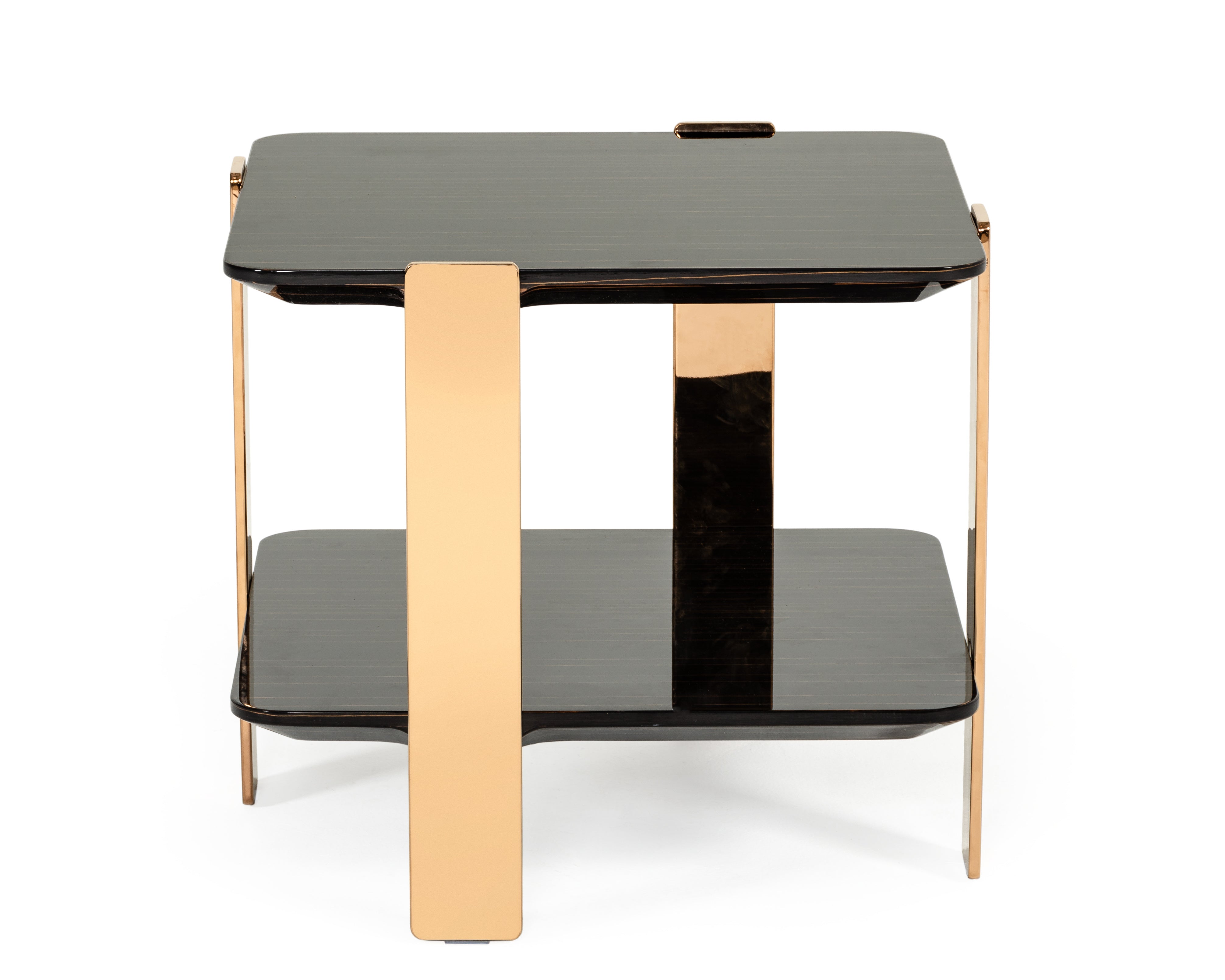 Leroy Modern Ebony & Rosegold End Table