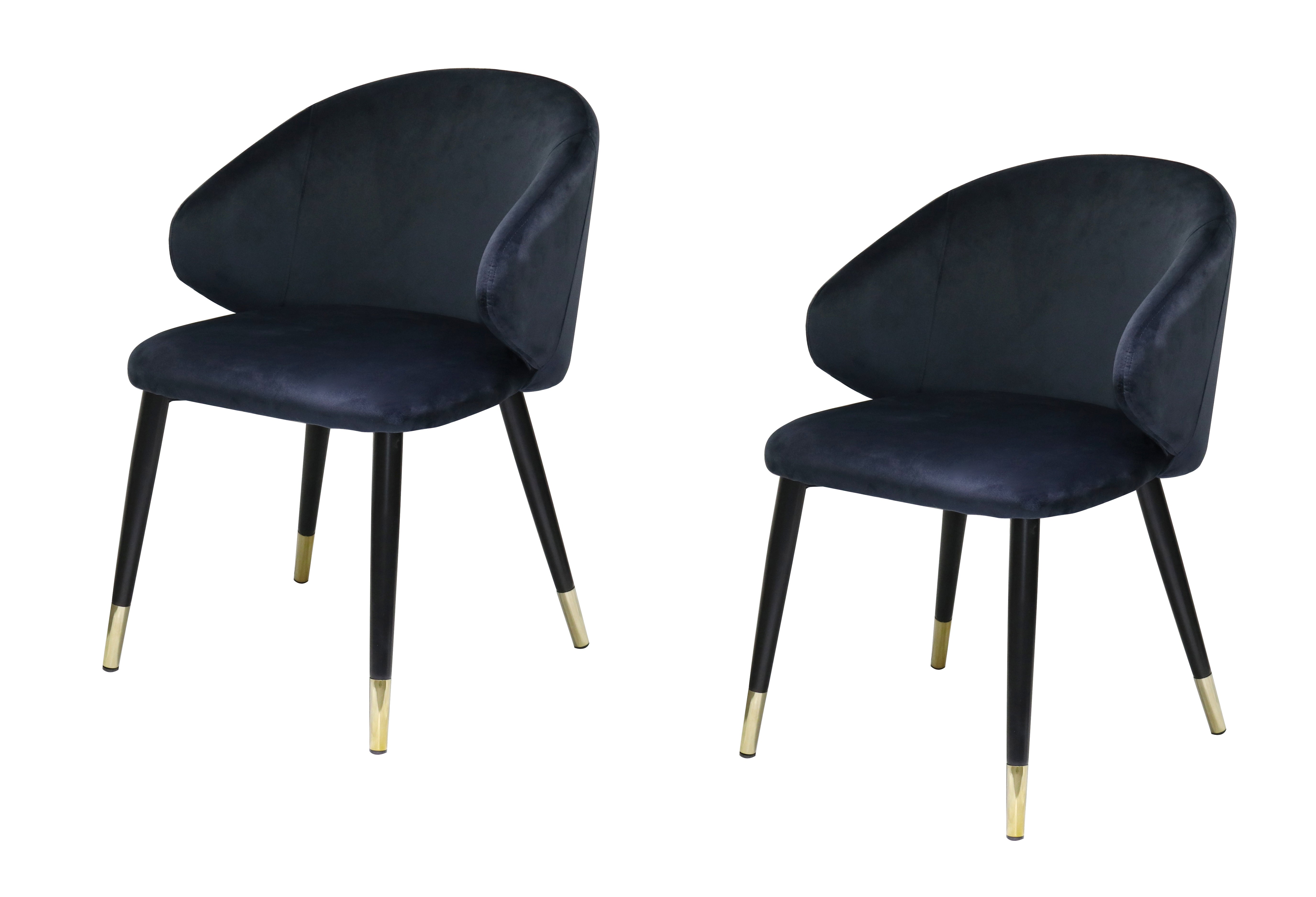 Modrest Elon Modern Blue Velvet Dining Chair (Set of 2)