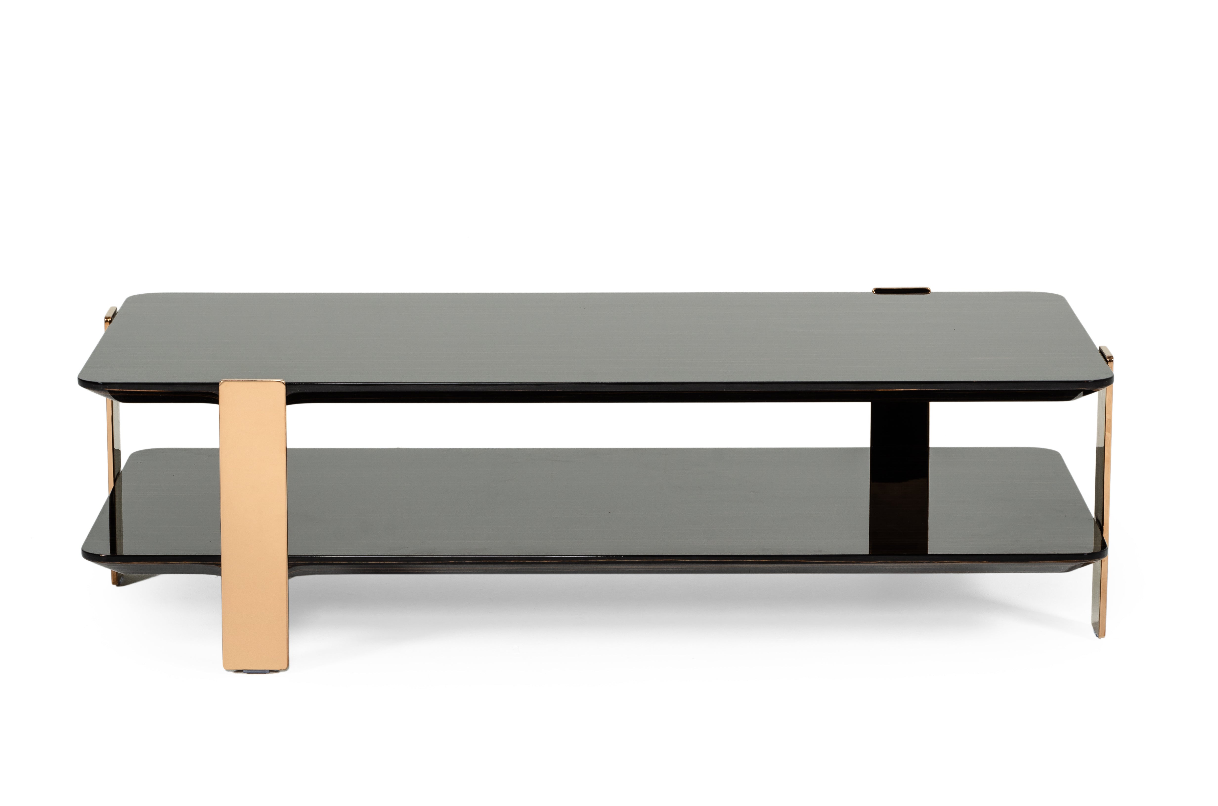 Modrest Leroy Modern Ebony & Rosegold Coffee Table