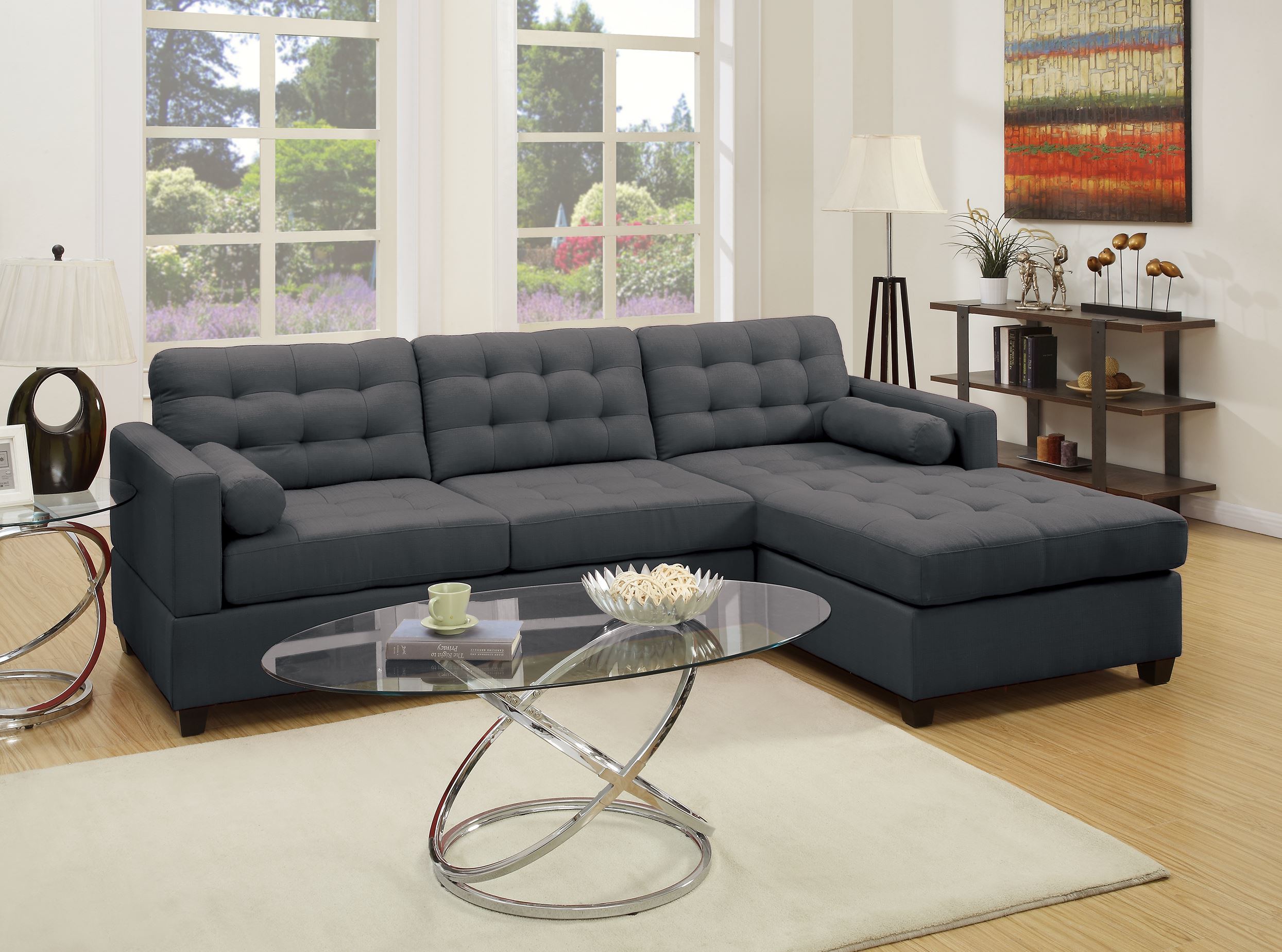 2-PCS SEC SOFA in Slate Black