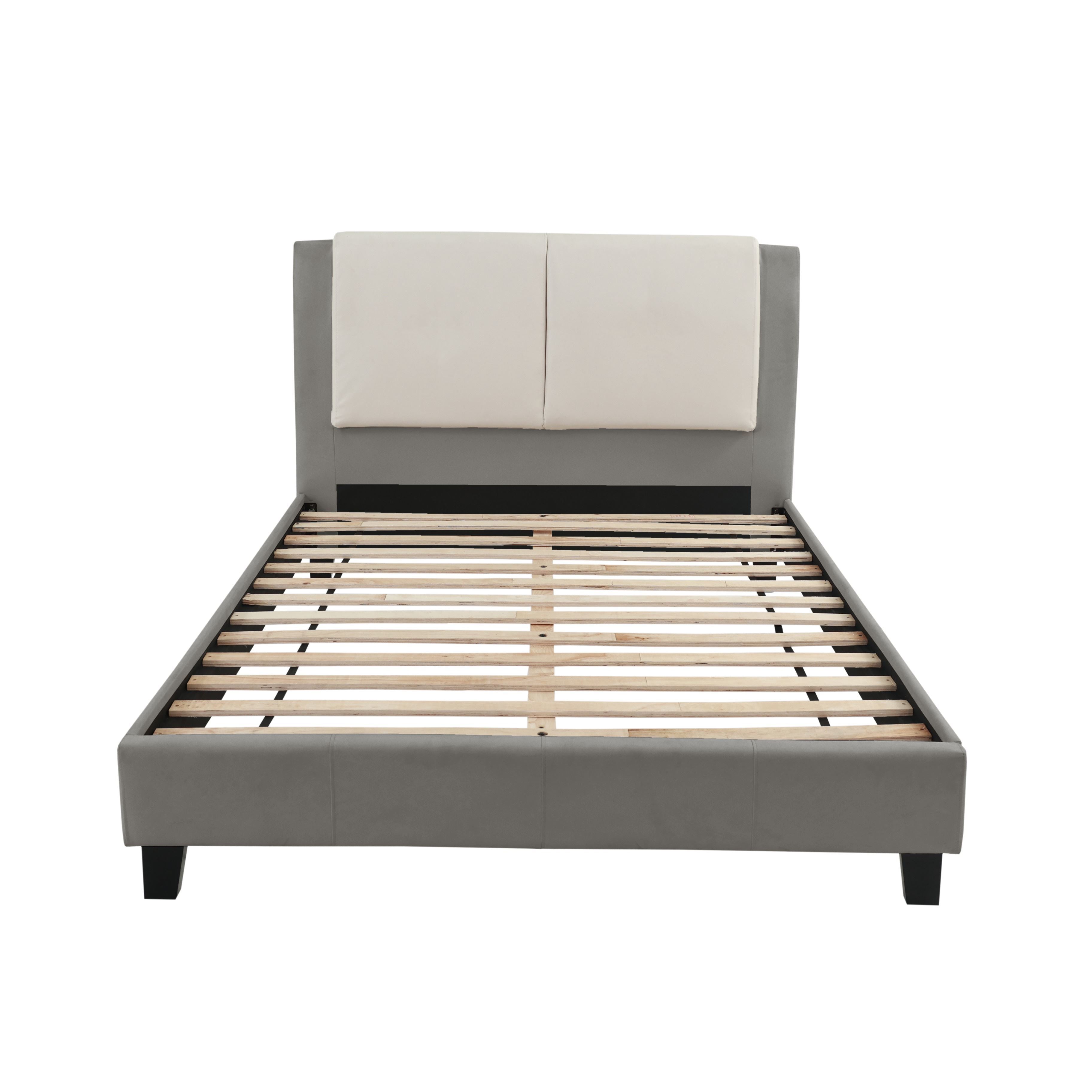 EASTERN KING BED in White & Grey