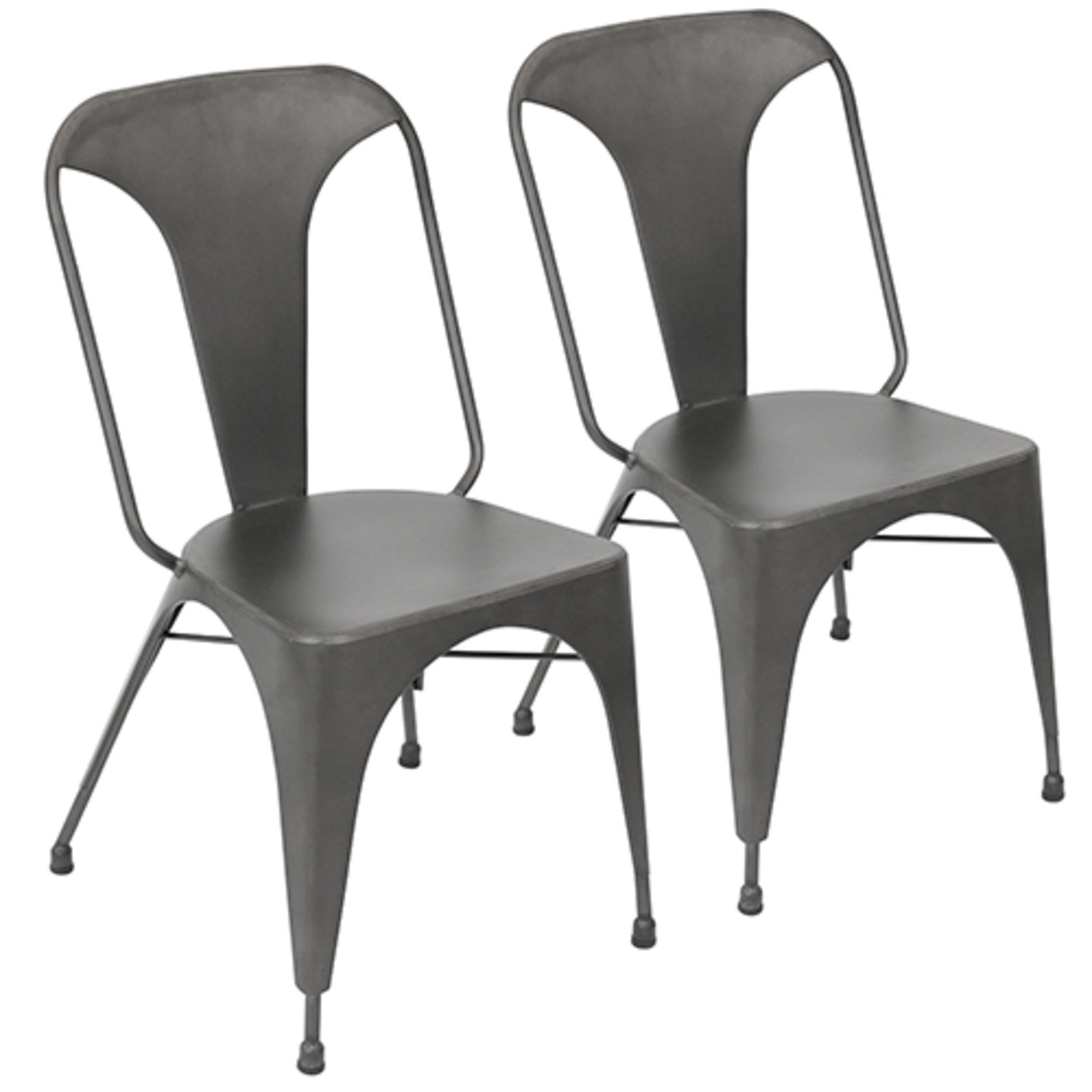 Austin Industrial Dining Chair in Matte Grey by LumiSource - Set of 2