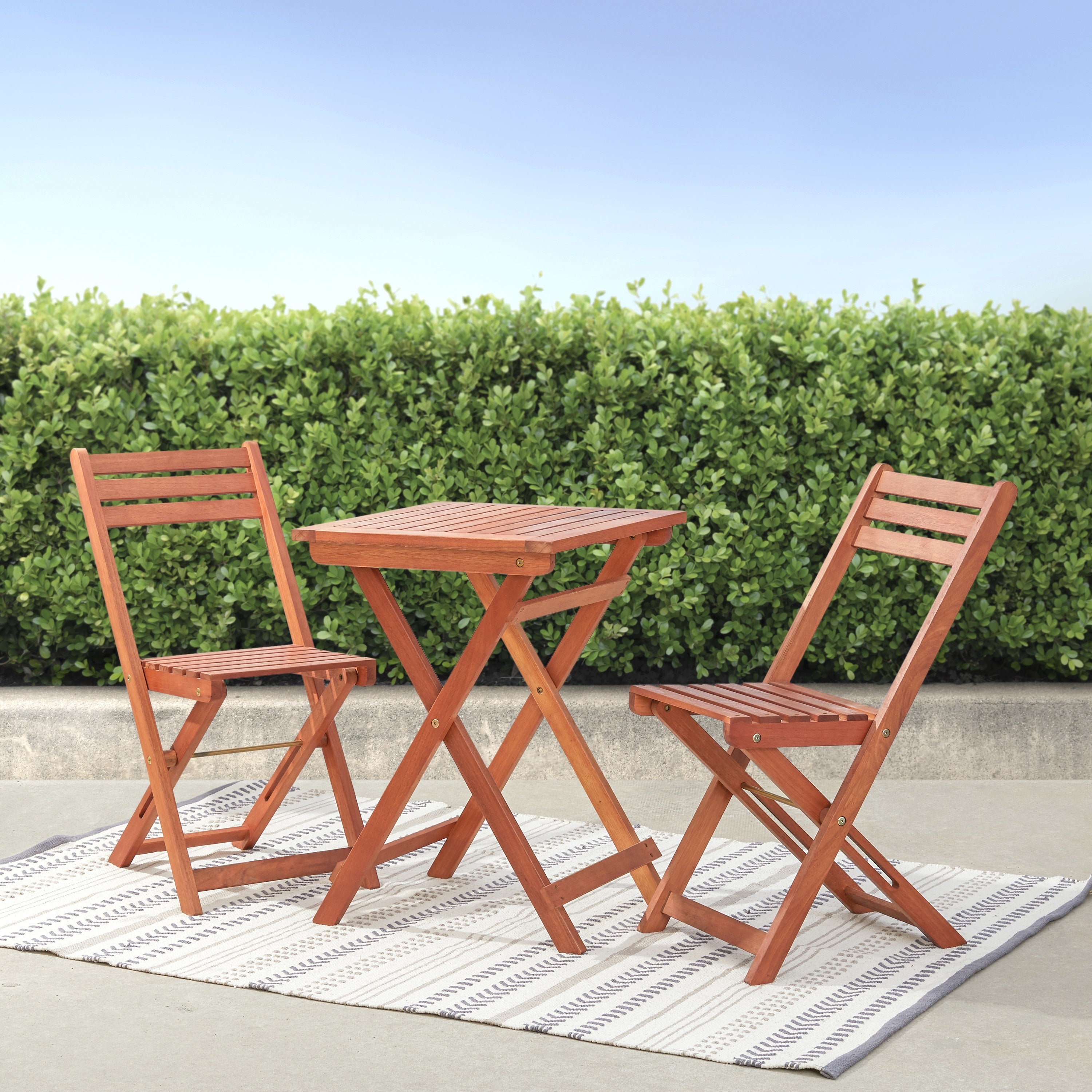 Marco Reddish Brown Balcony Wood Bistro Set