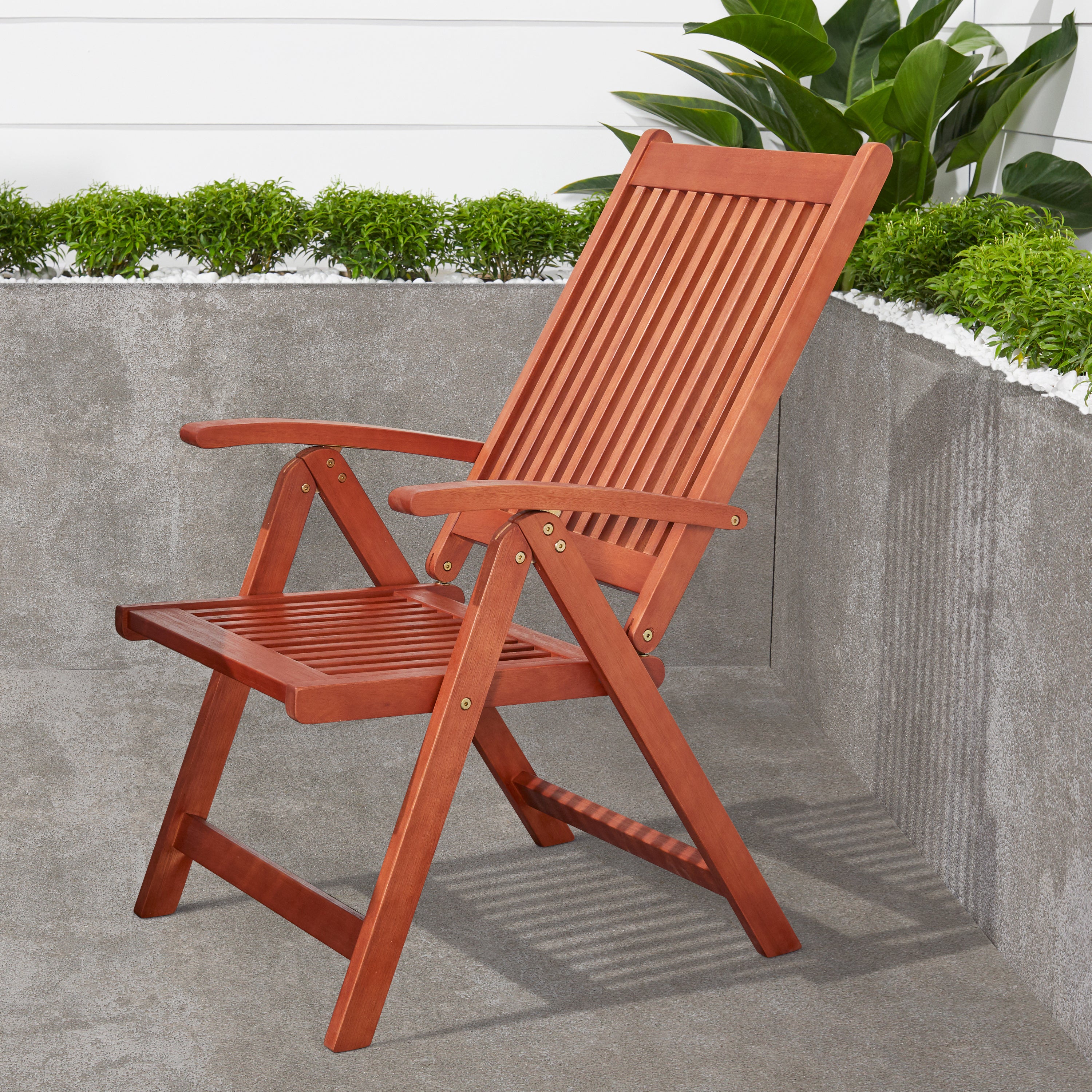 Kiersten Reddish Brown Patio Reclining Armchairs