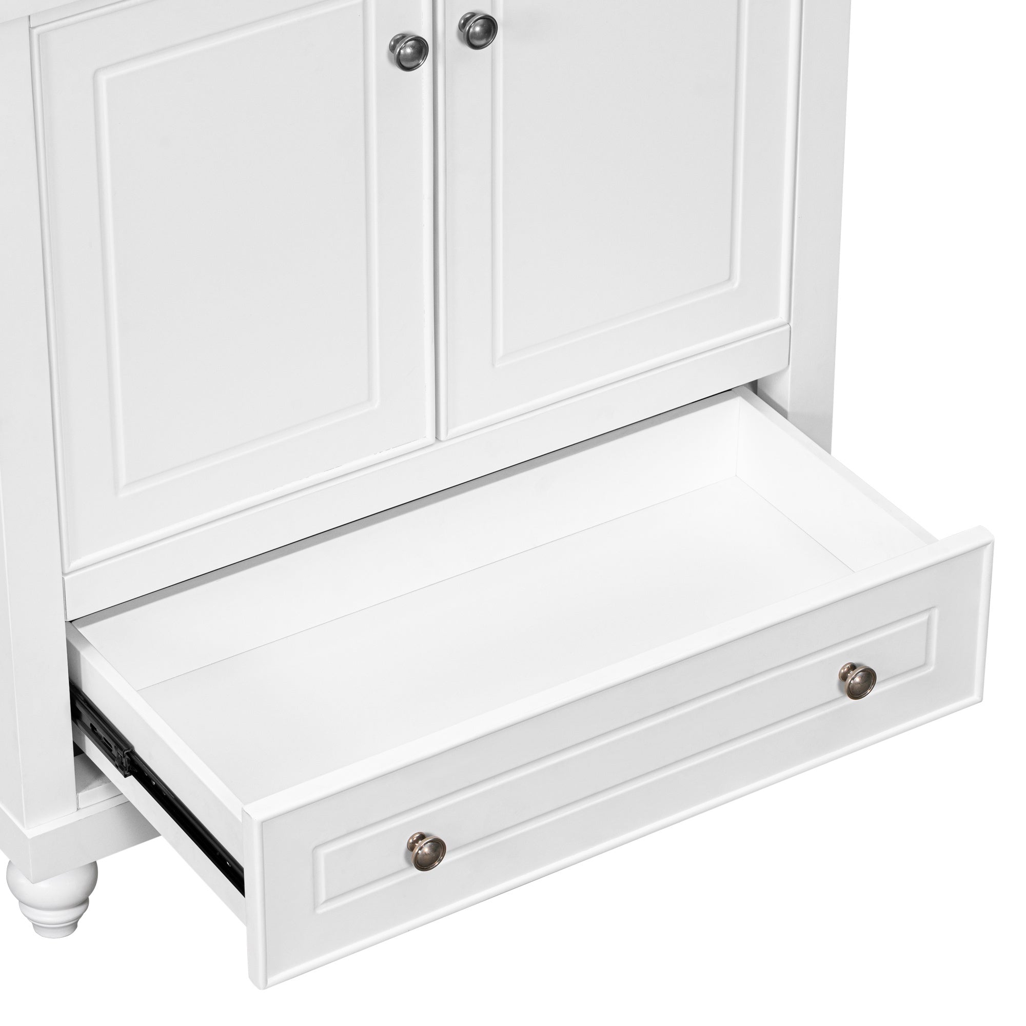 30" Bathroom Vanity with Sink, Combo, Cabinet with Doors and Drawer, Solid Frame and MDF Board, White