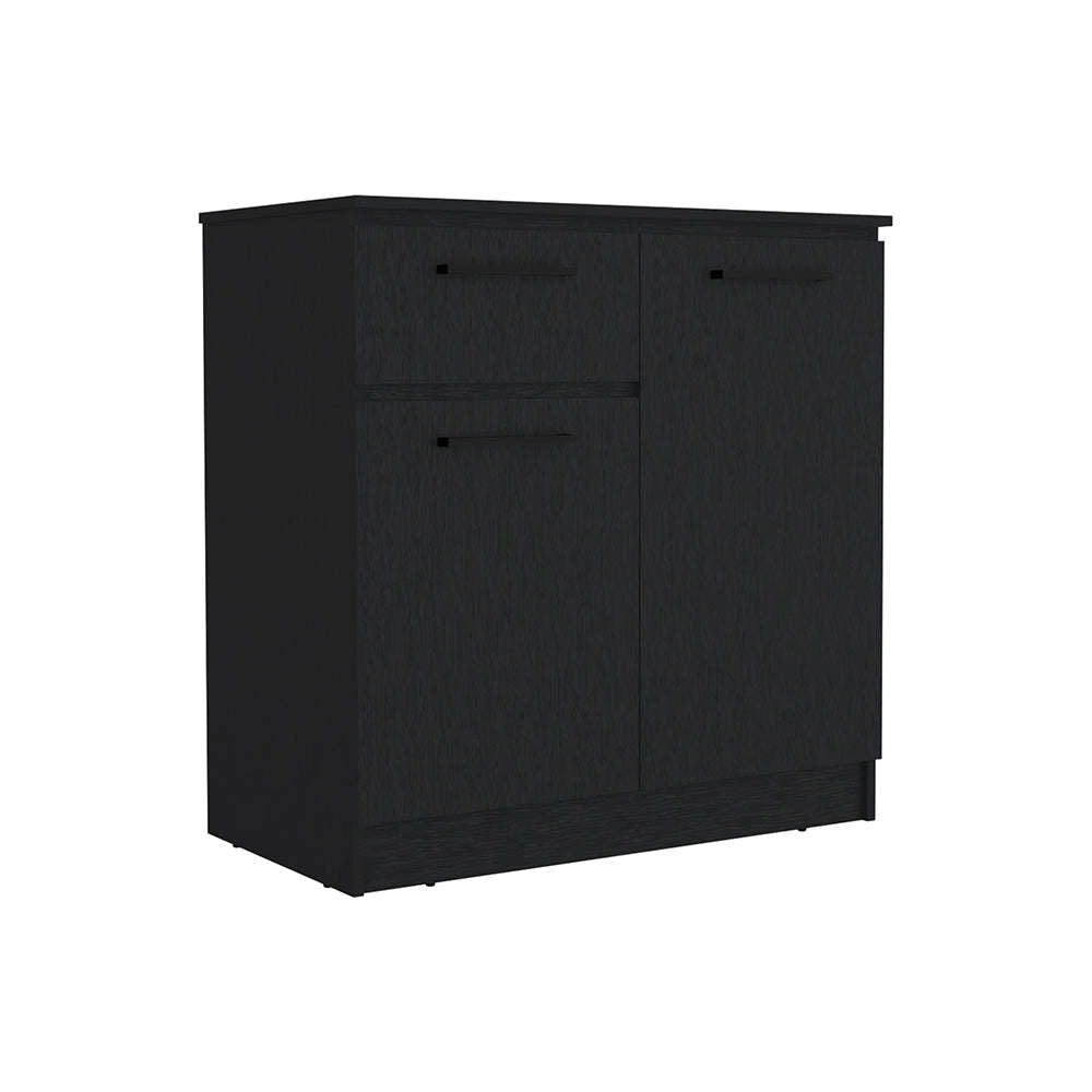 Idaho Dresser with 2-Door Cabinets and Drawer -Black