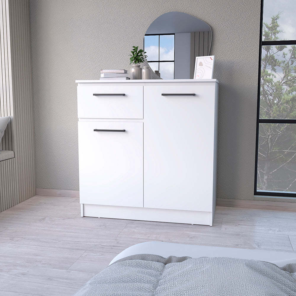 Loonam 2-Door 1-Drawer Dresser White