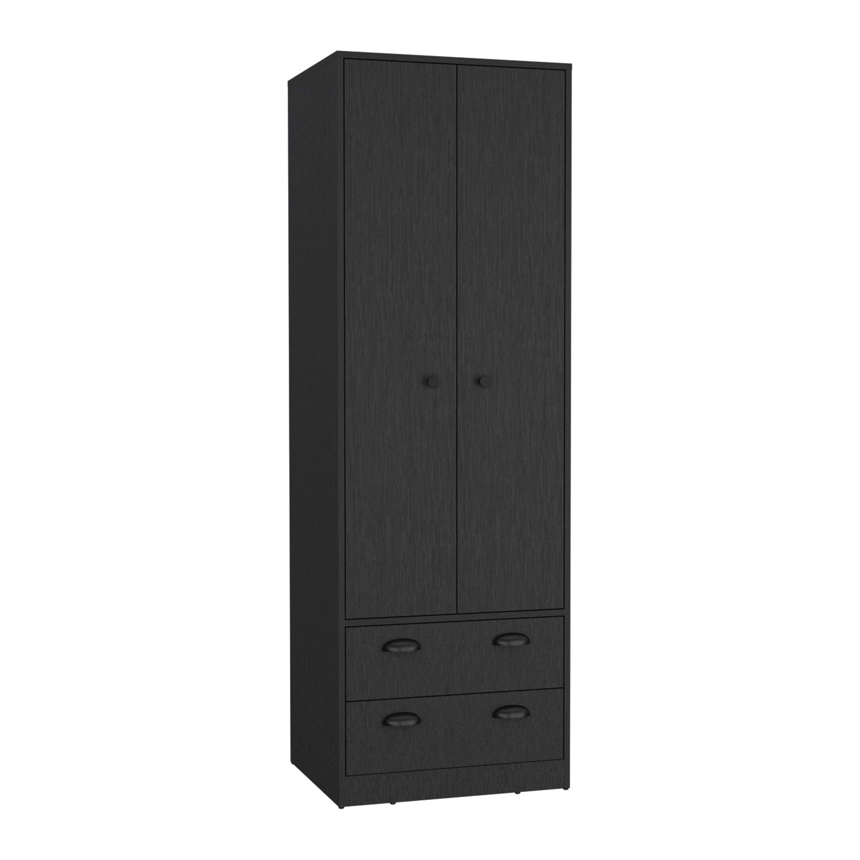 St Monans Armoire with Double Door and 2-Drawers -Black