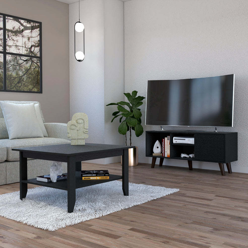 Atlanta 2 Piece Living Room Set, Mojito Coffee Table + Ontario Tv Stand , Black