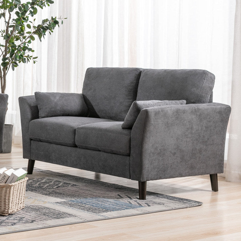 Damian 57" Gray Woven Fabric Loveseat