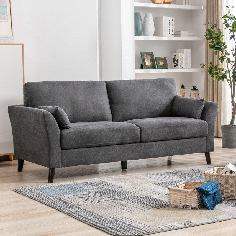 Damian 77" Gray Woven Fabric Sofa