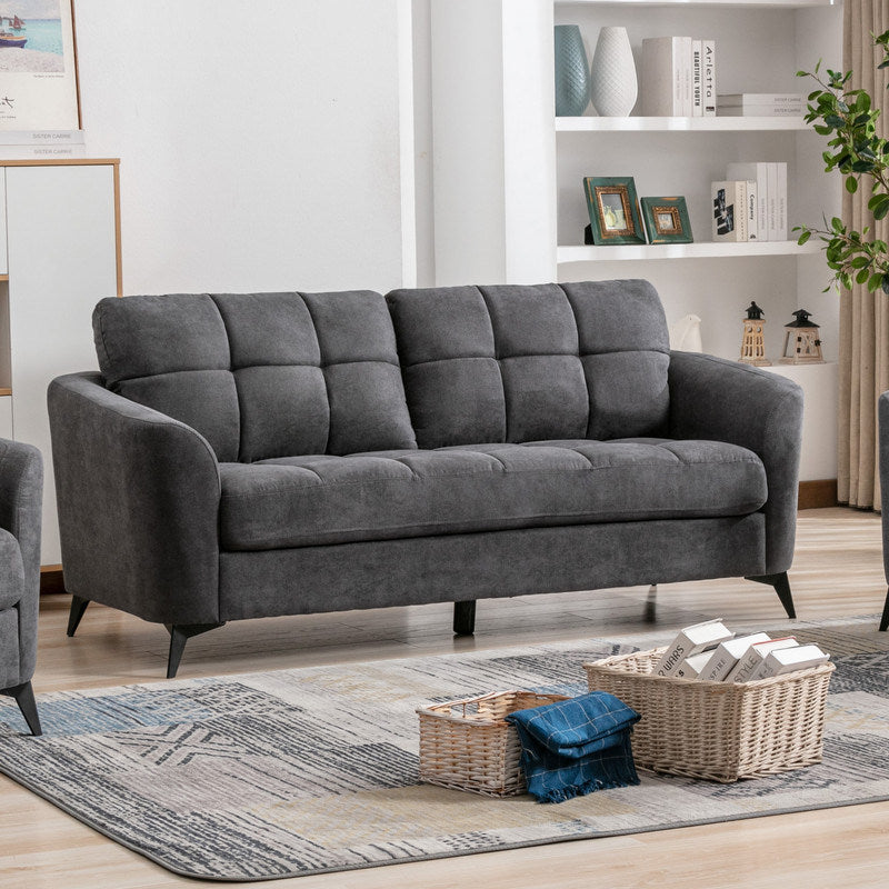 Callie 79" Gray Woven Fabric Sofa