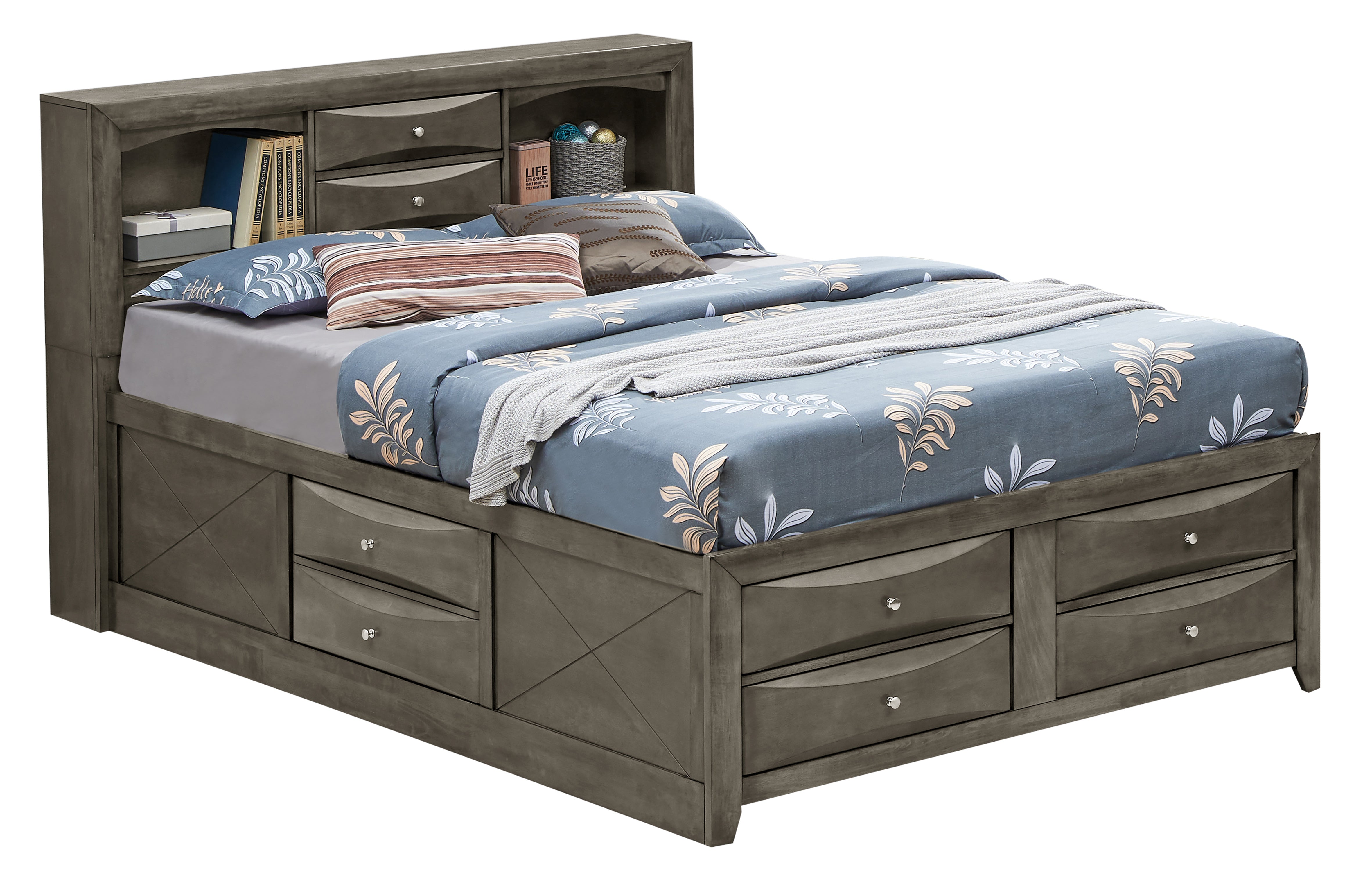 Glory Furniture Marilla G1505G-KSB3 King Storage Bed , Gray