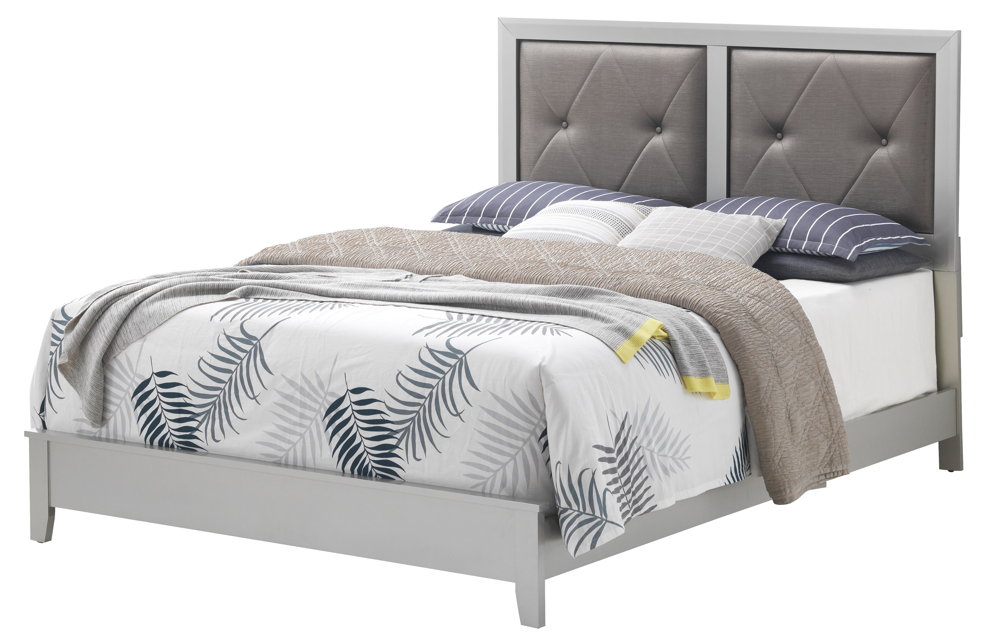 Glory Furniture Primo G1333A-KB King Bed , Silver Champagne