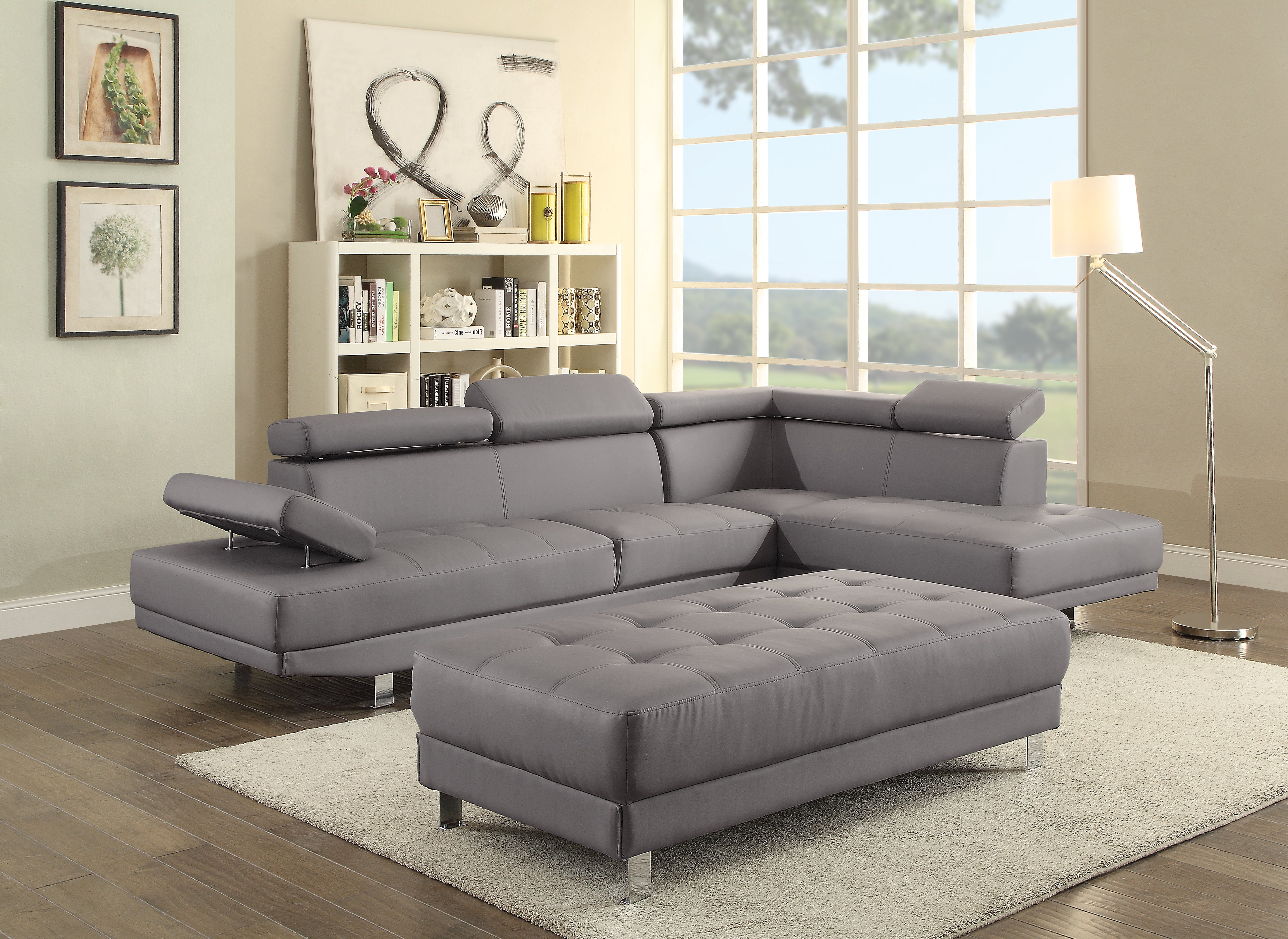 Glory Furniture Riveredge G452-SC Sectional ( 2 Boxes) , GRAY