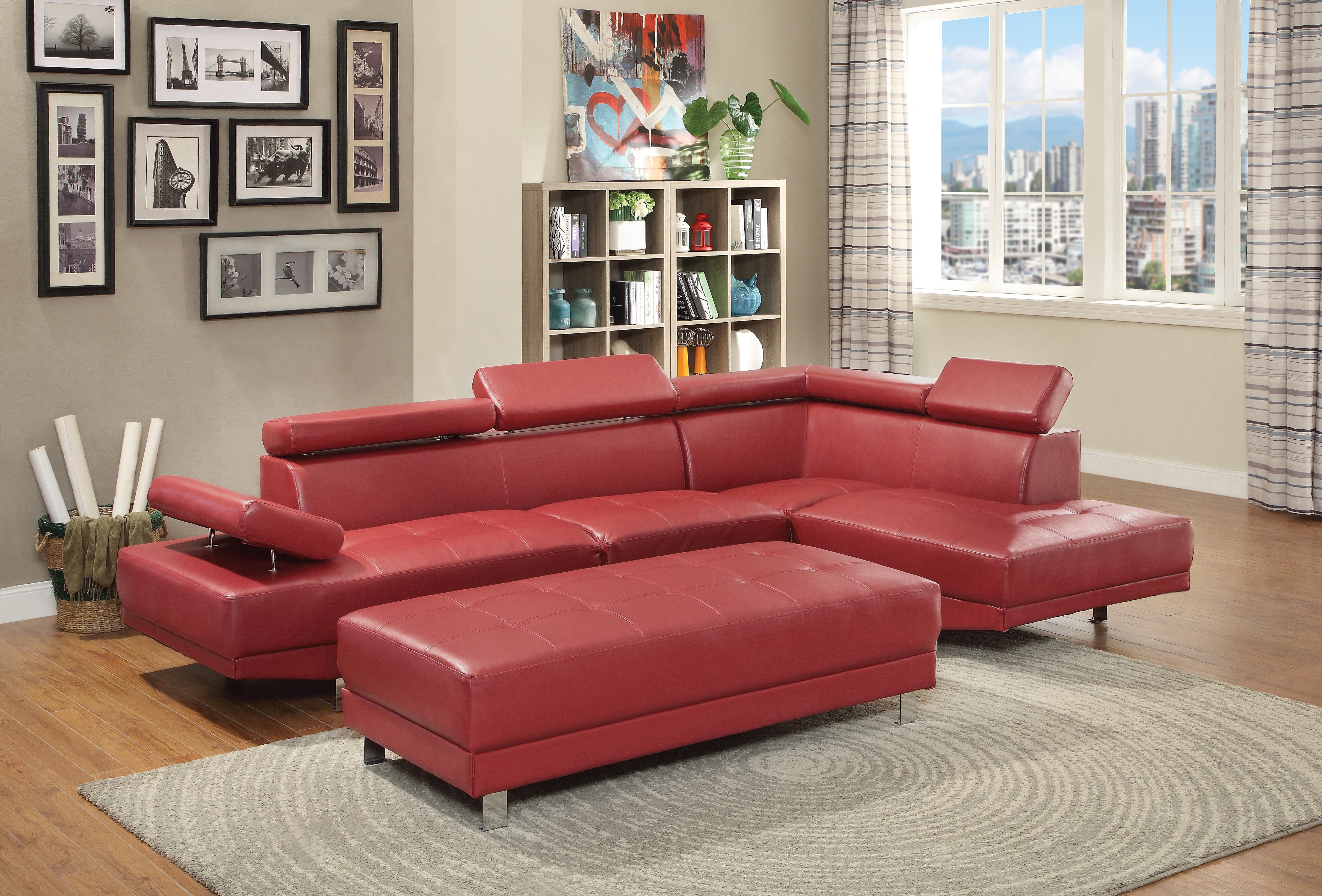 Glory Furniture Riveredge G456-SC Sectional ( 2 Boxes) , RED