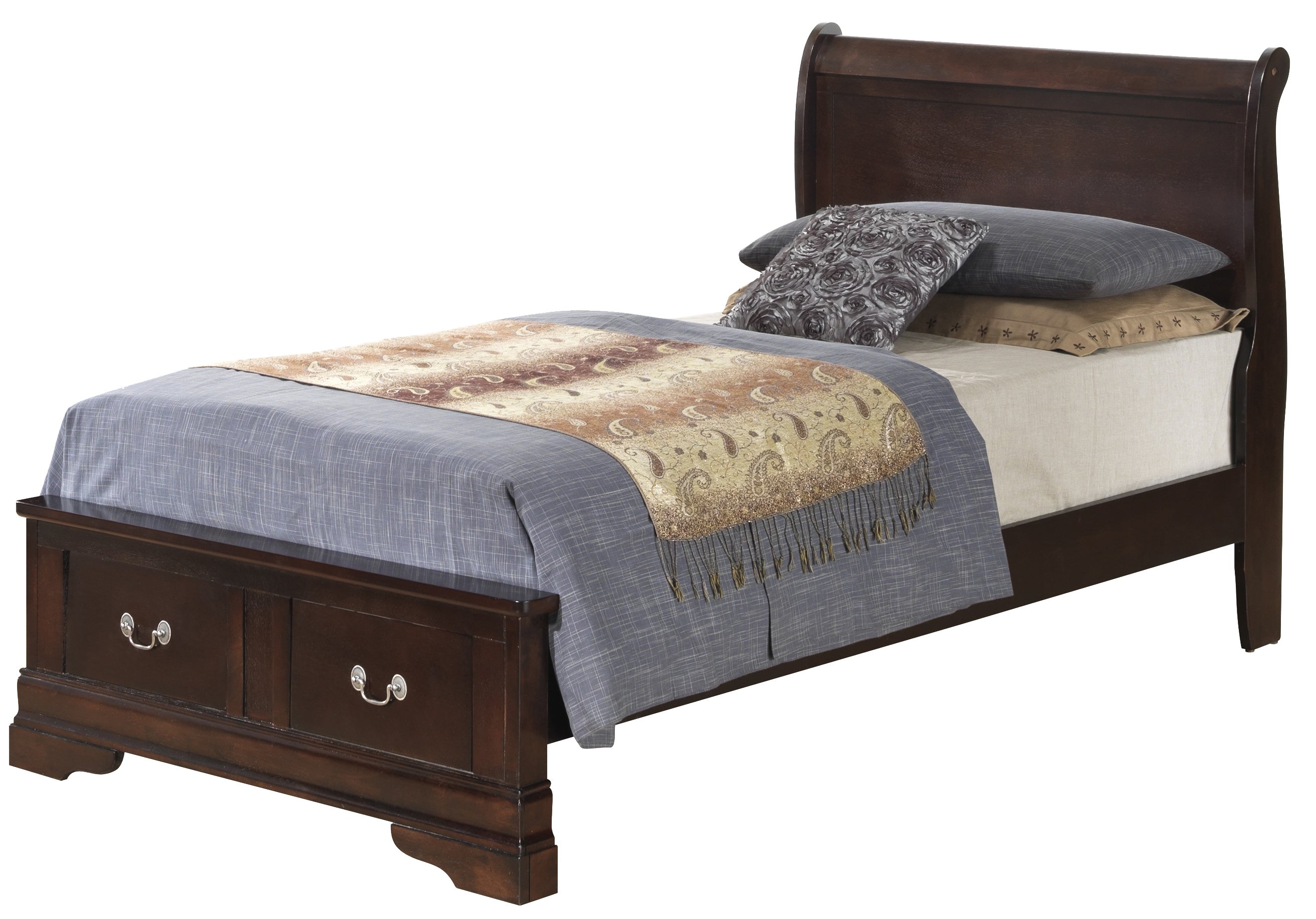 Glory Furniture Louis Phillipe G3125D-TSB2 Twin Storage Bed , Cappuccino