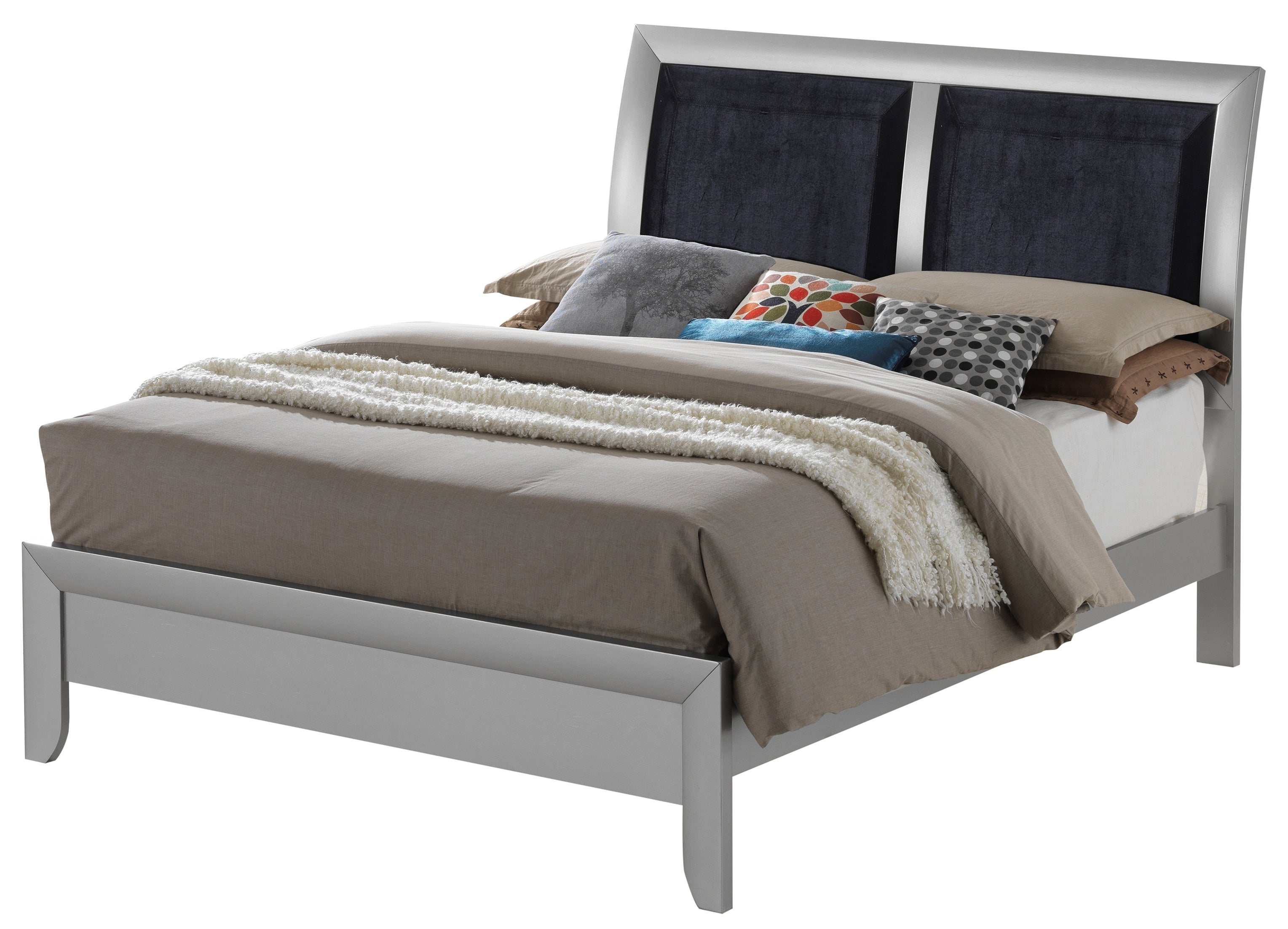 Glory Furniture Marilla G1503A-KB King Bed , Silver Champagne