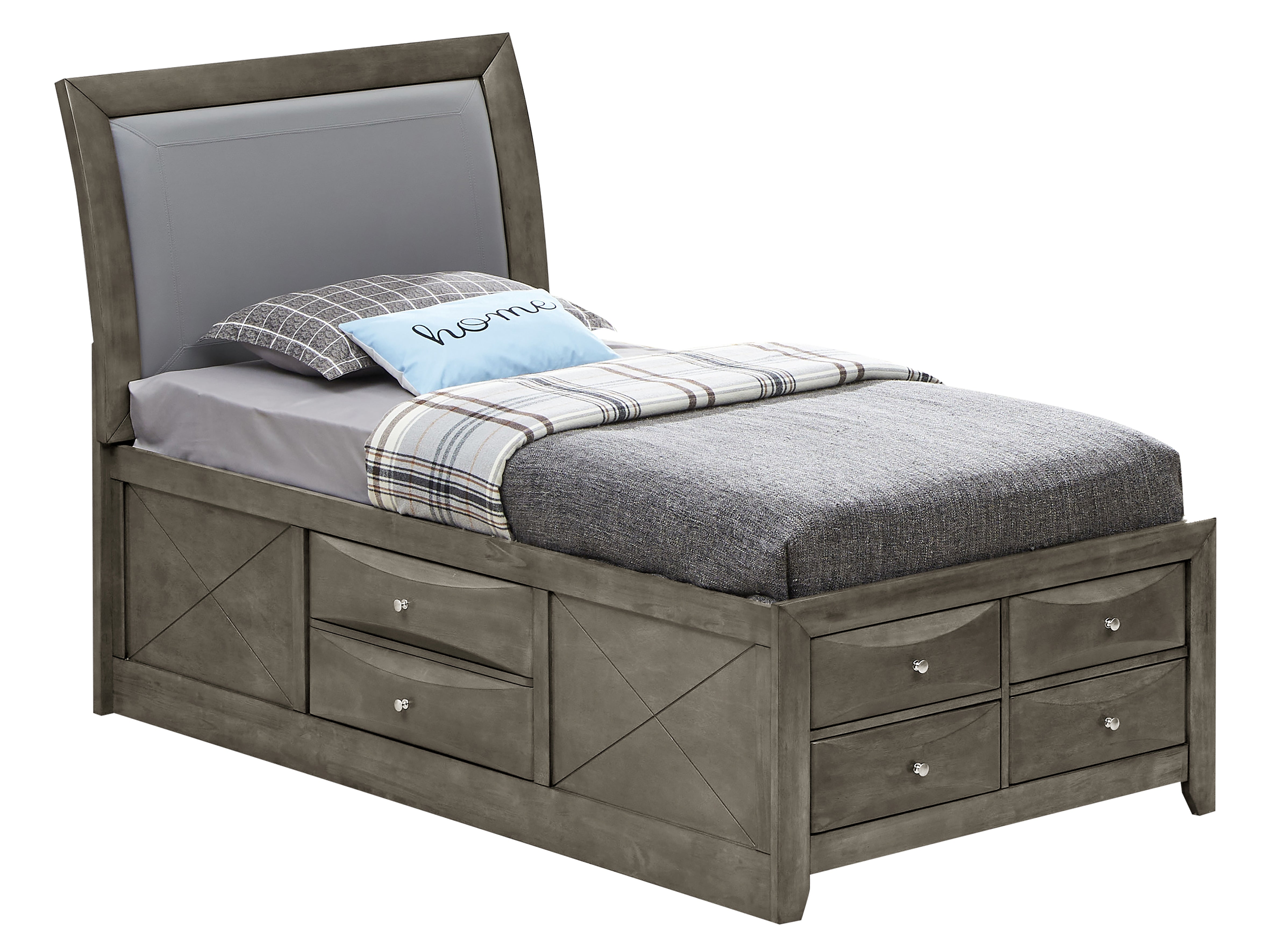 Glory Furniture Marilla G1505I-TSB4 Twin Storage Bed , Gray