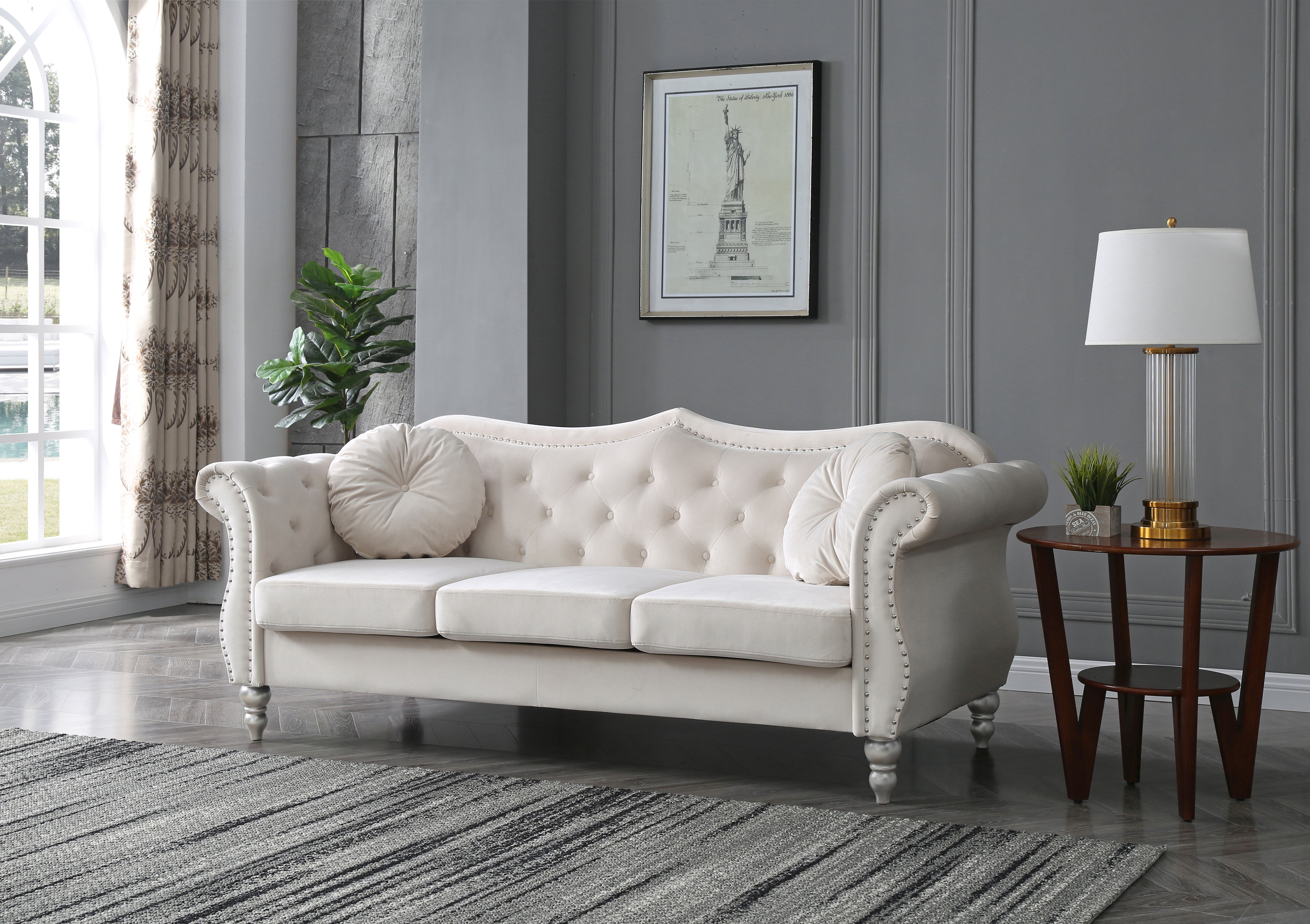 Glory Furniture Hollywood G0667A-S Sofa , IVORY